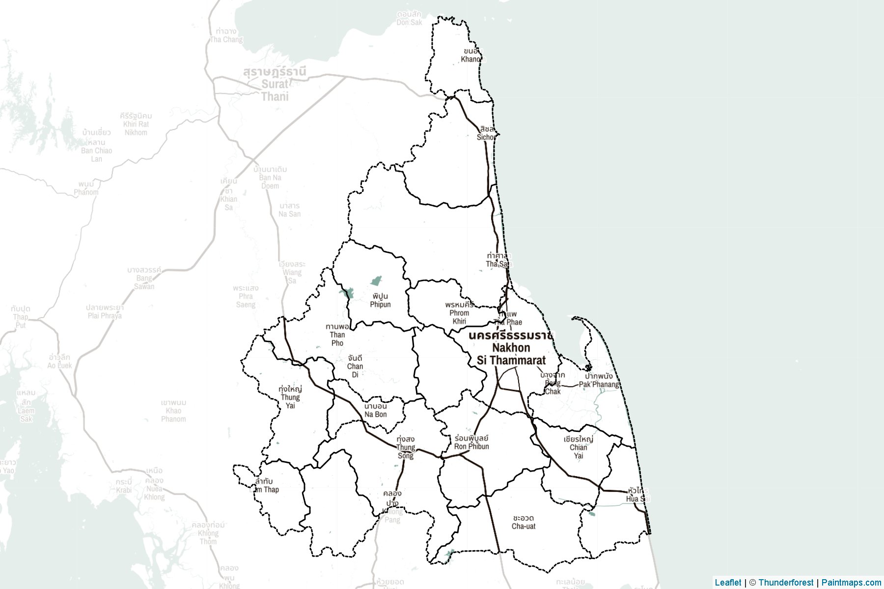 Nakhon Si Thammarat (Tayland) Haritası Örnekleri-2