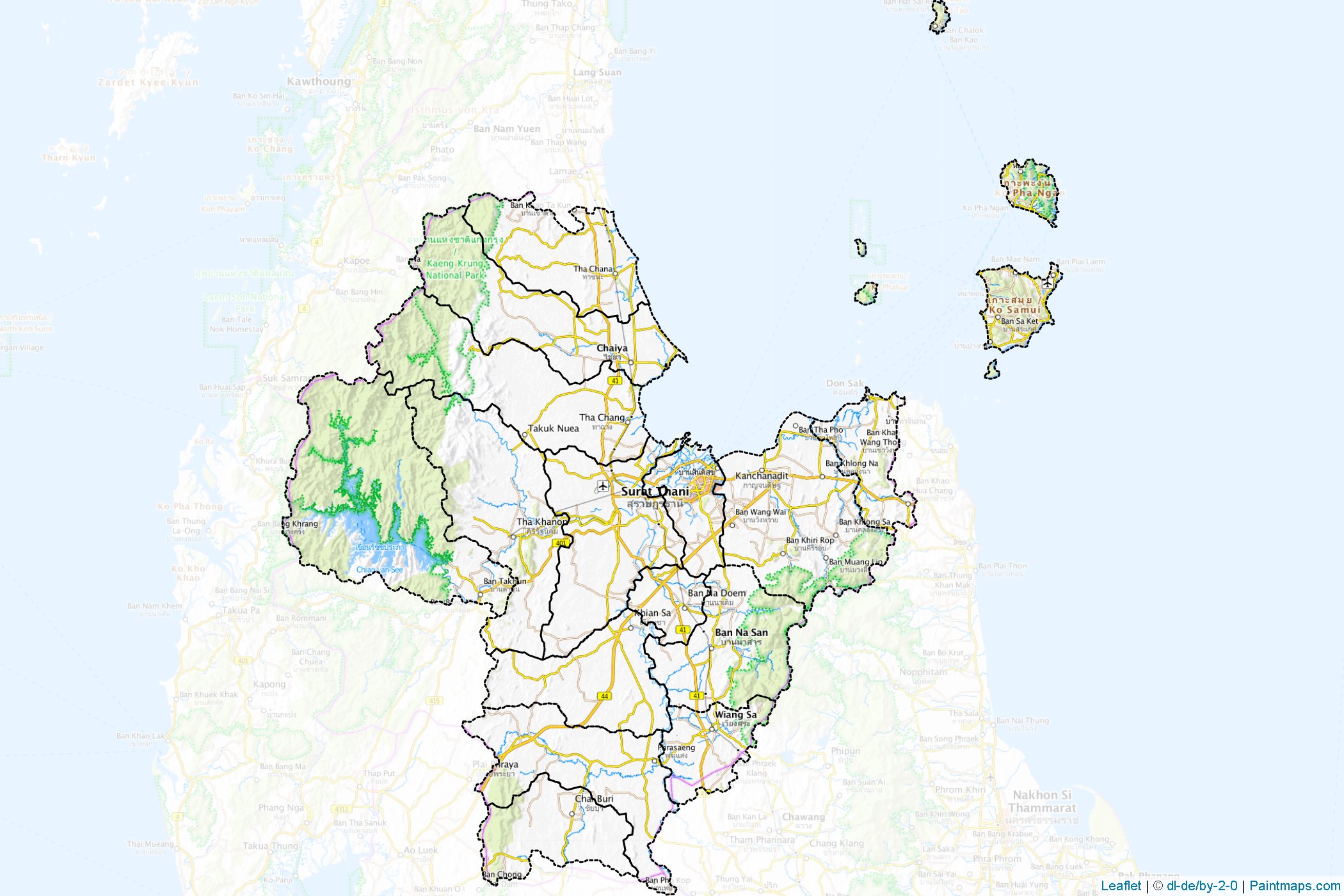 Surat Thani (Thailand) Map Cropping Samples-1