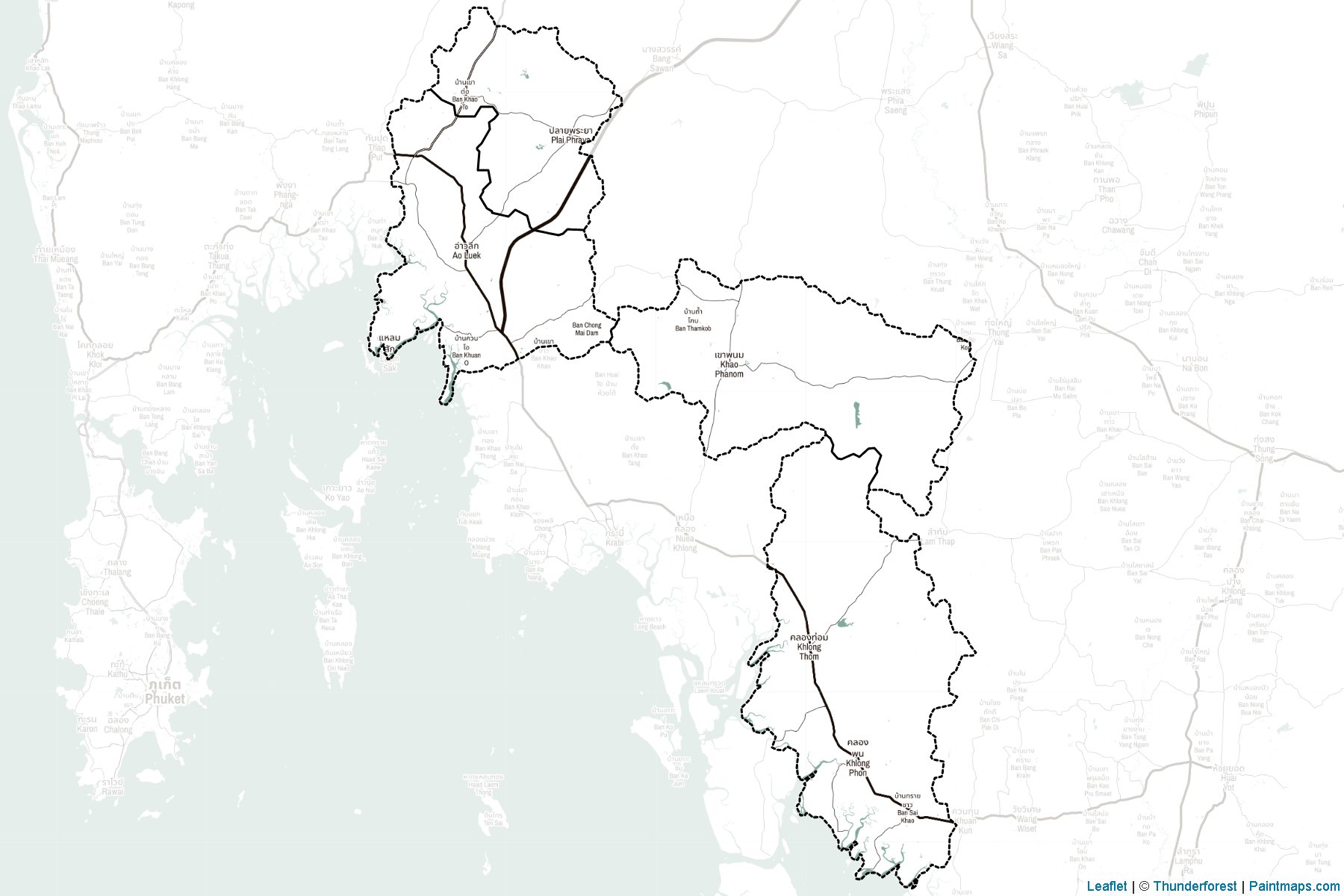 Muestras de recorte de mapas Krabi (Tailandia)-2