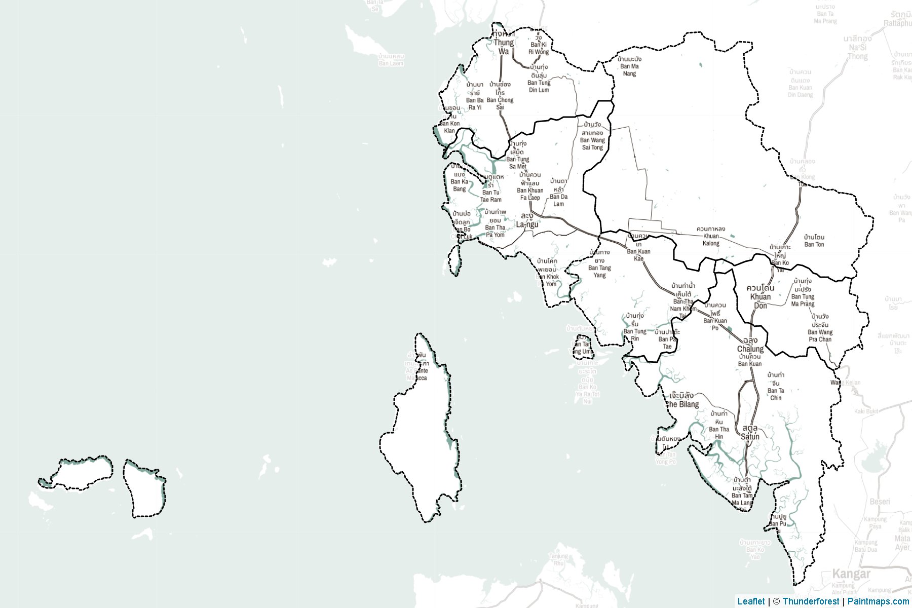 Muestras de recorte de mapas Satun (Tailandia)-2