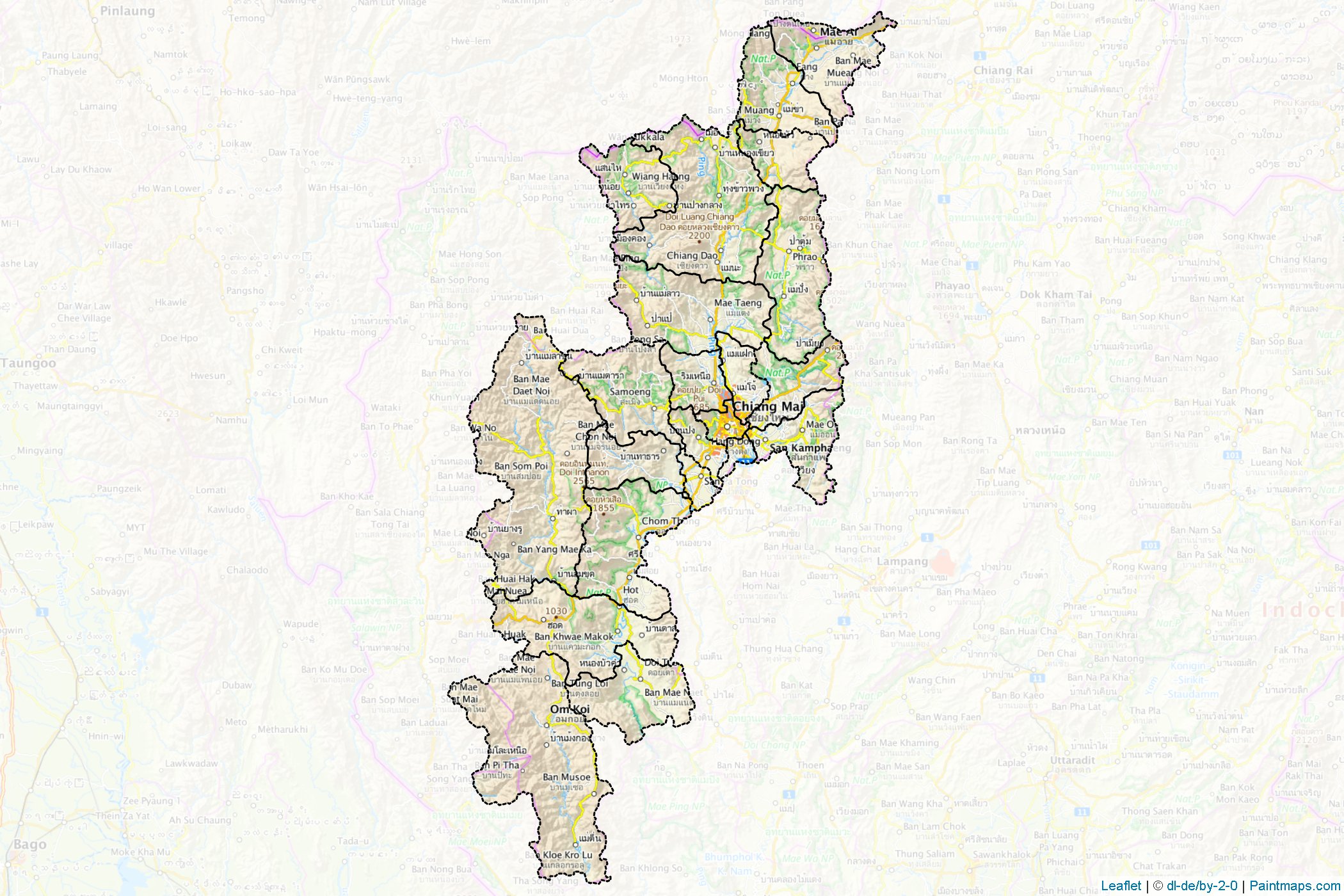 Chiang Mai (Thailand) Map Cropping Samples-1