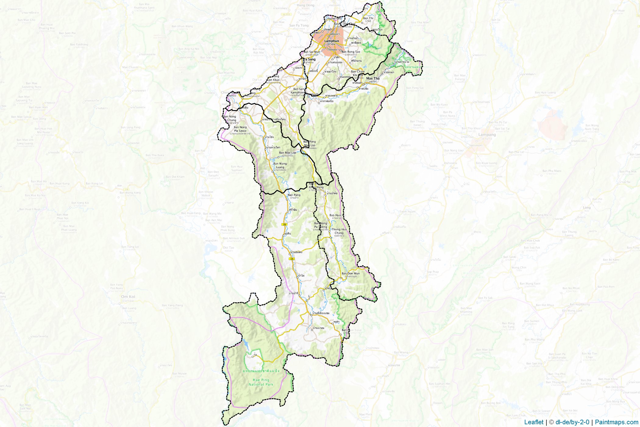 Lamphun (Thailand) Map Cropping Samples-1