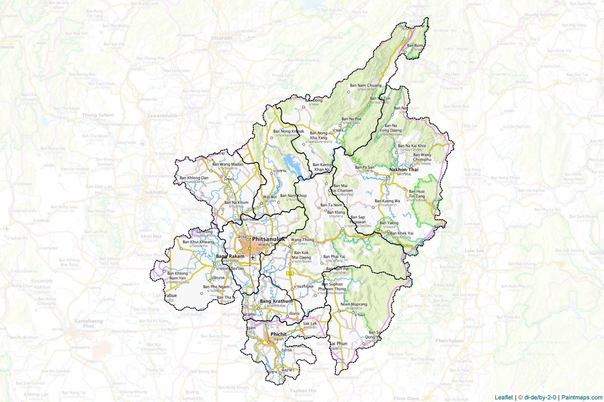 Phitsanulok (Thailand) Map Cropping Samples-1