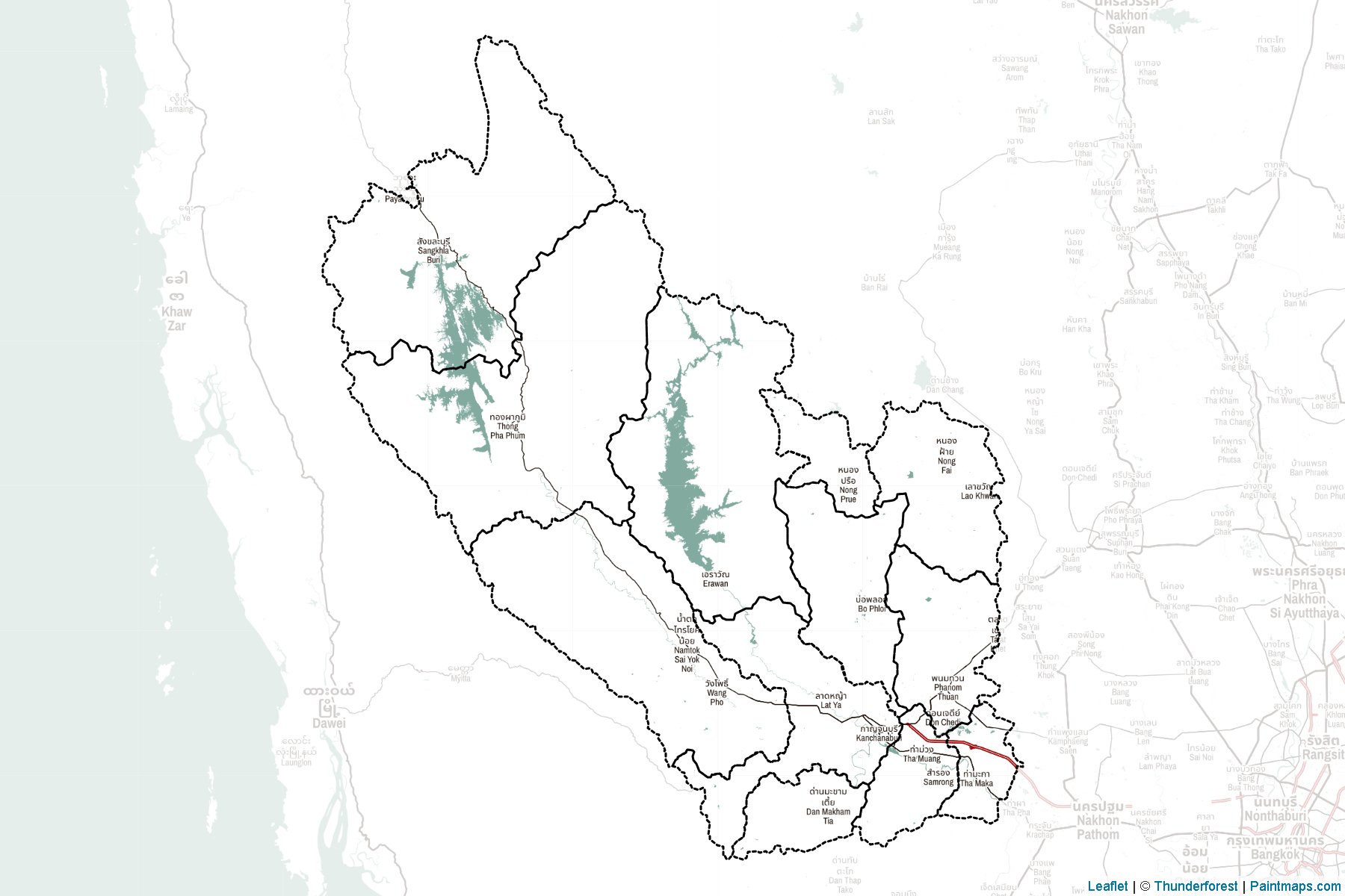 Kanchanaburi (Thailand) Map Cropping Samples-2