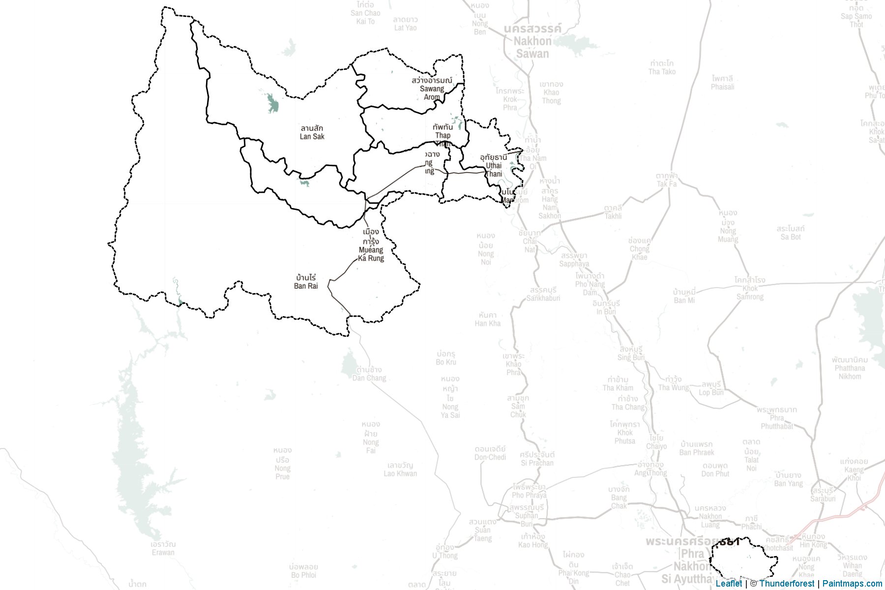 Muestras de recorte de mapas Uthai Thani (Tailandia)-2