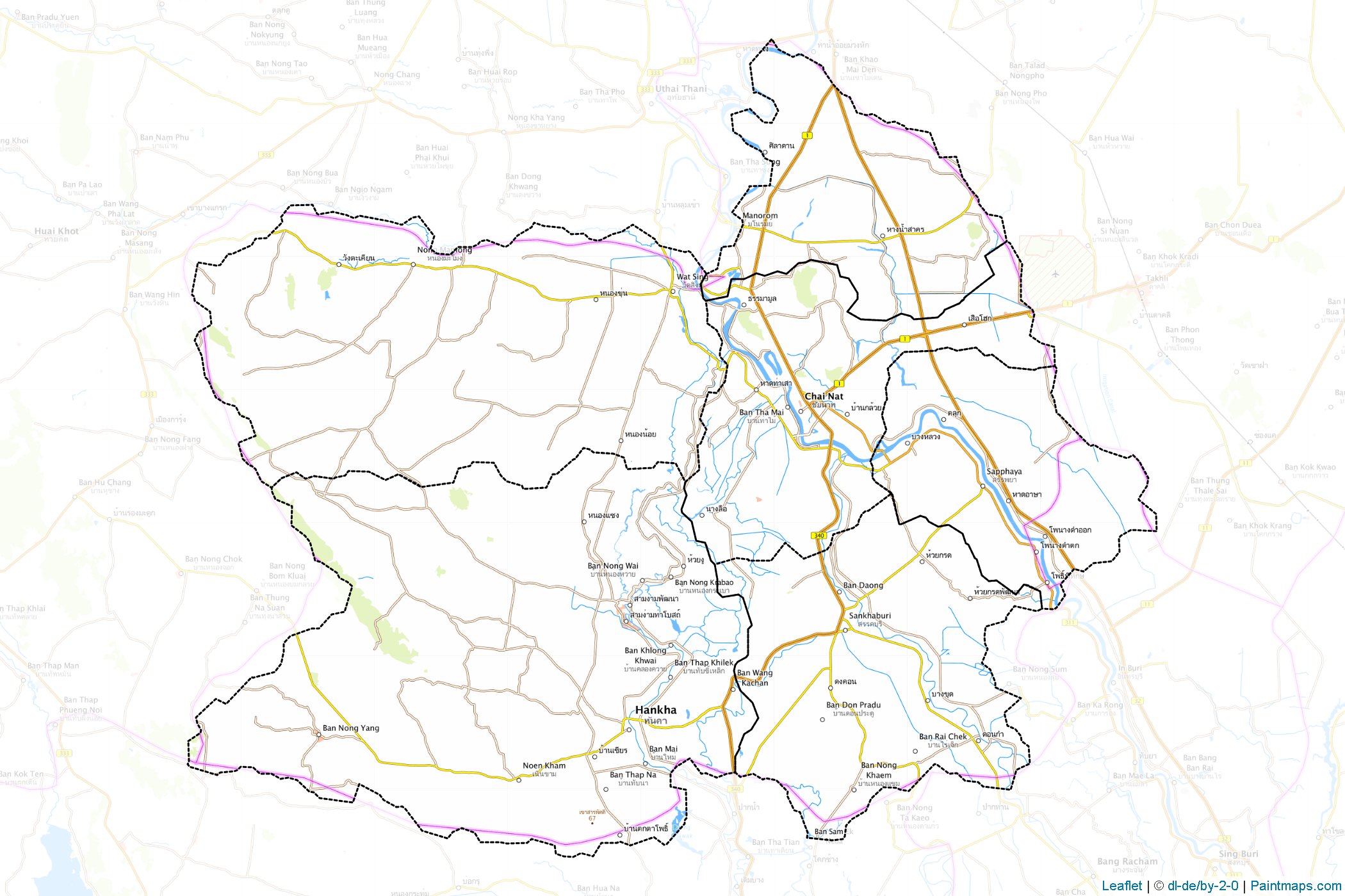 Chainat (Tayland) Haritası Örnekleri-1