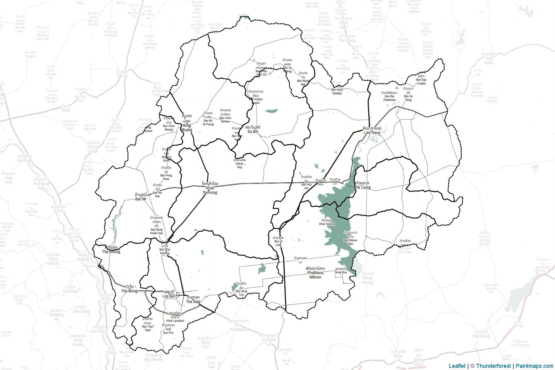 Muestras de recorte de mapas Lopburi (Tailandia)-2