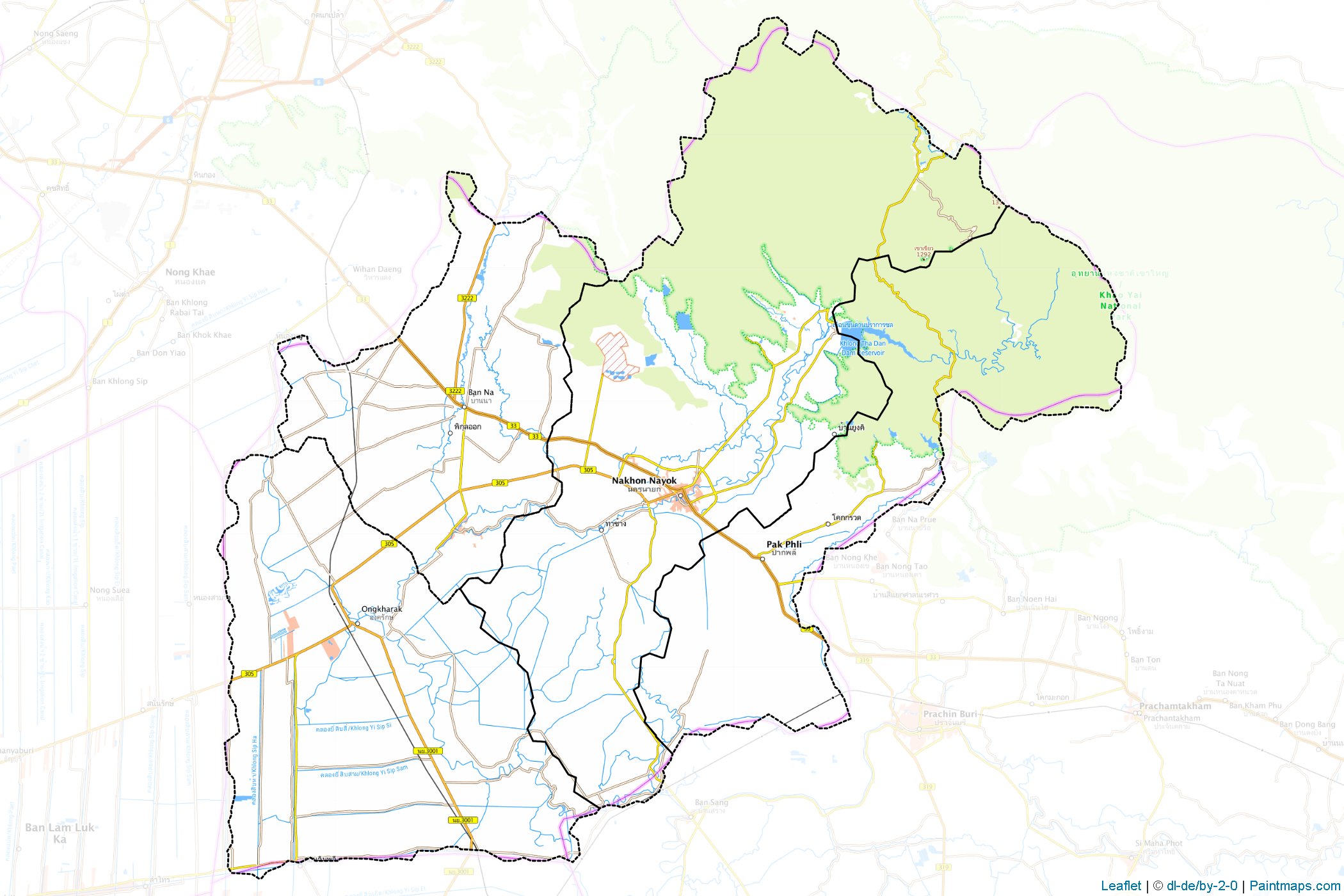 Nakhon Nayok (Tayland) Haritası Örnekleri-1