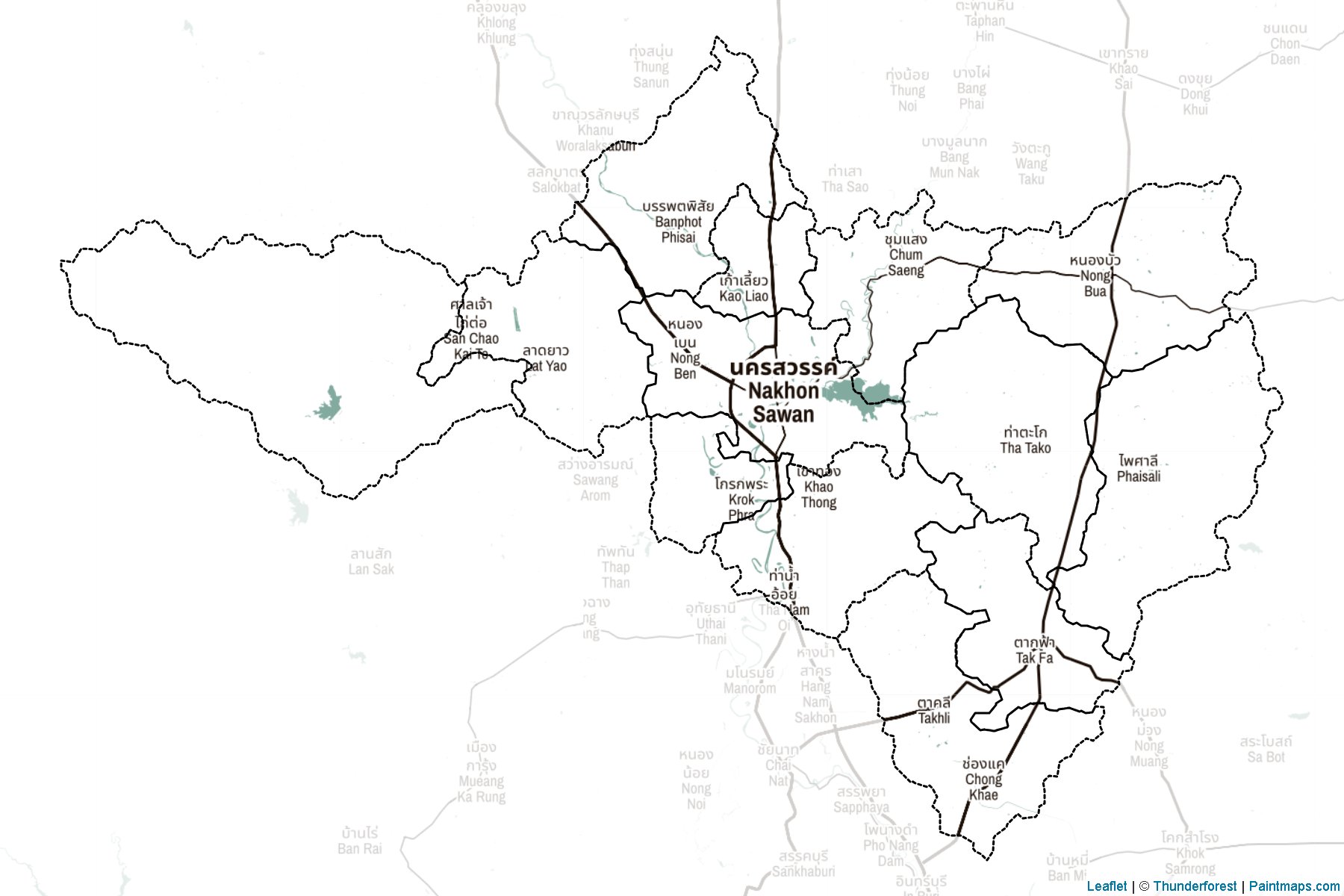 Muestras de recorte de mapas Nakhon Sawan (Tailandia)-2