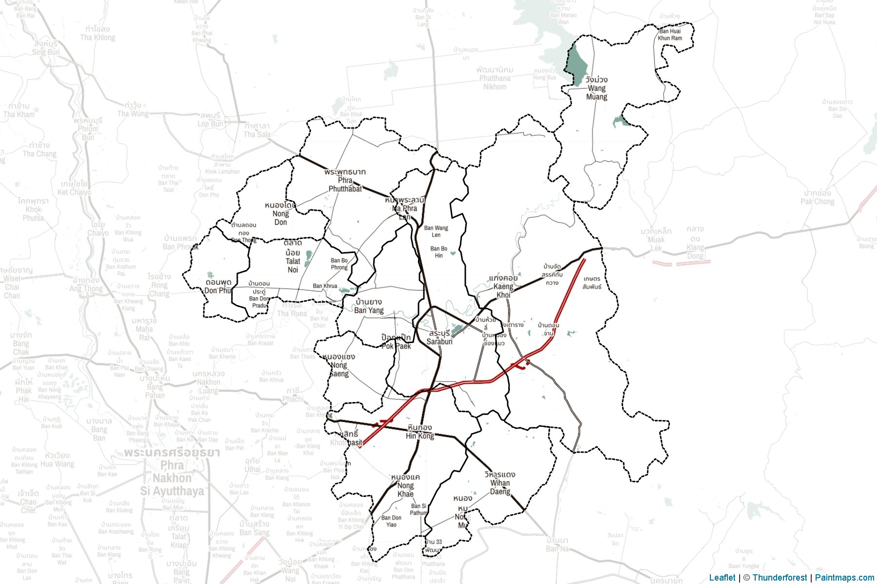 Muestras de recorte de mapas Saraburi (Tailandia)-2