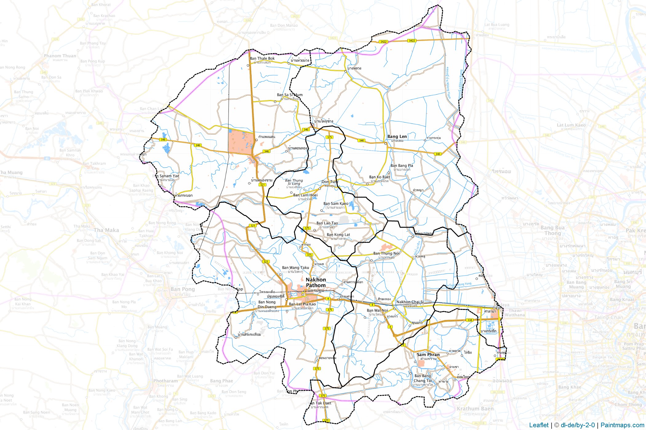 Nakhon Pathom (Tayland) Haritası Örnekleri-1