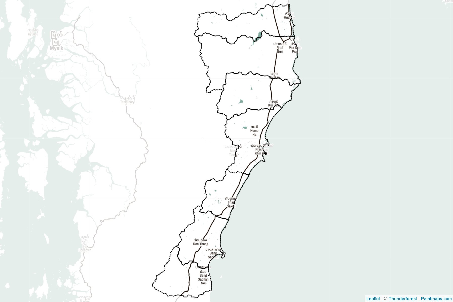 Prachuap Khiri Khan (Tayland) Haritası Örnekleri-2