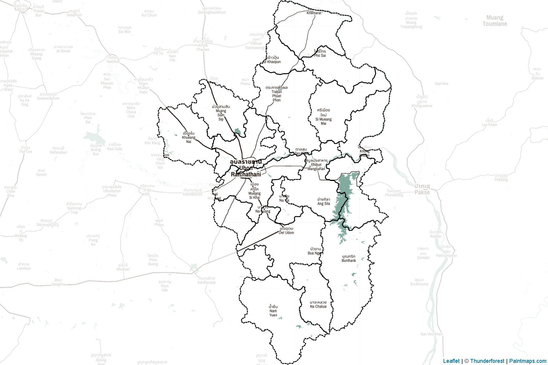 Ubon Ratchathani (Thailand) Map Cropping Samples-2