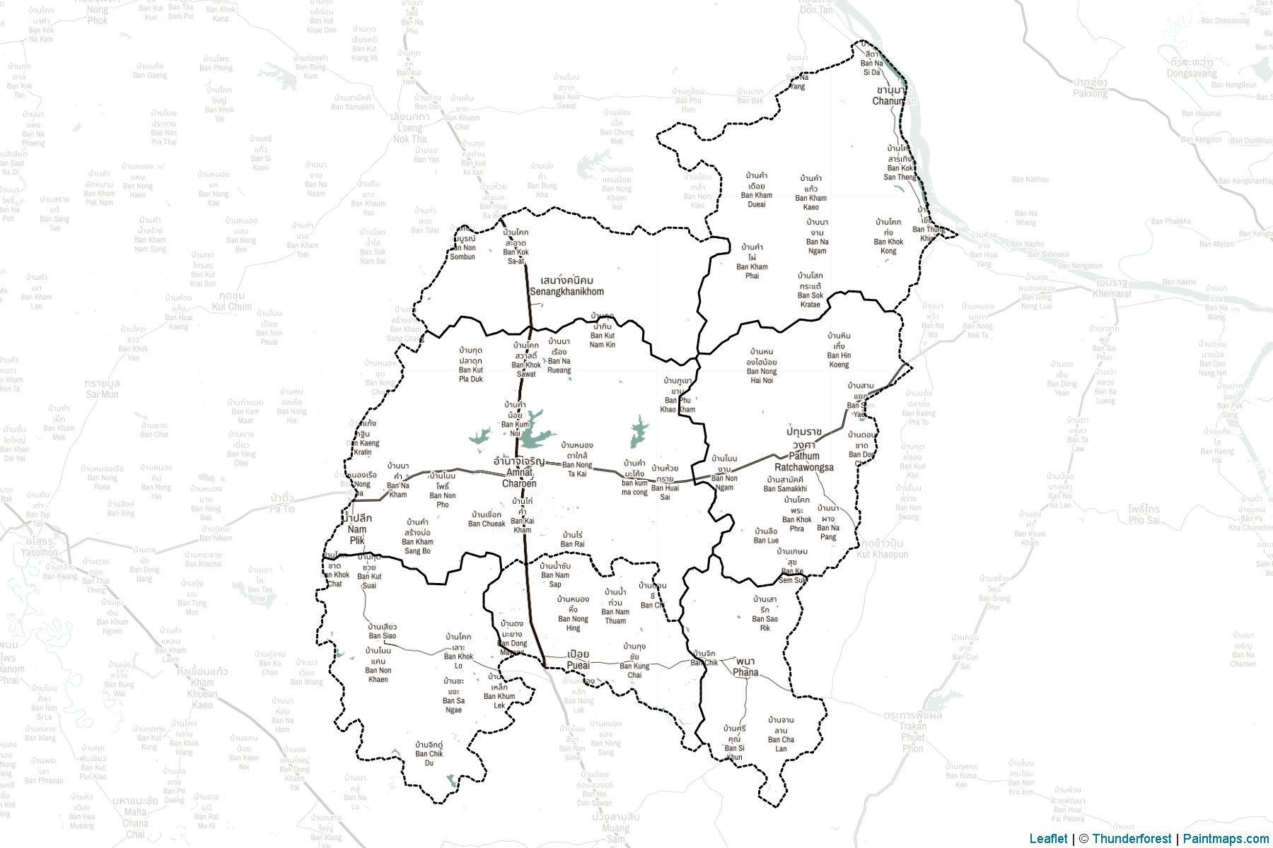 Amnat Charoen (Thailand) Map Cropping Samples-2