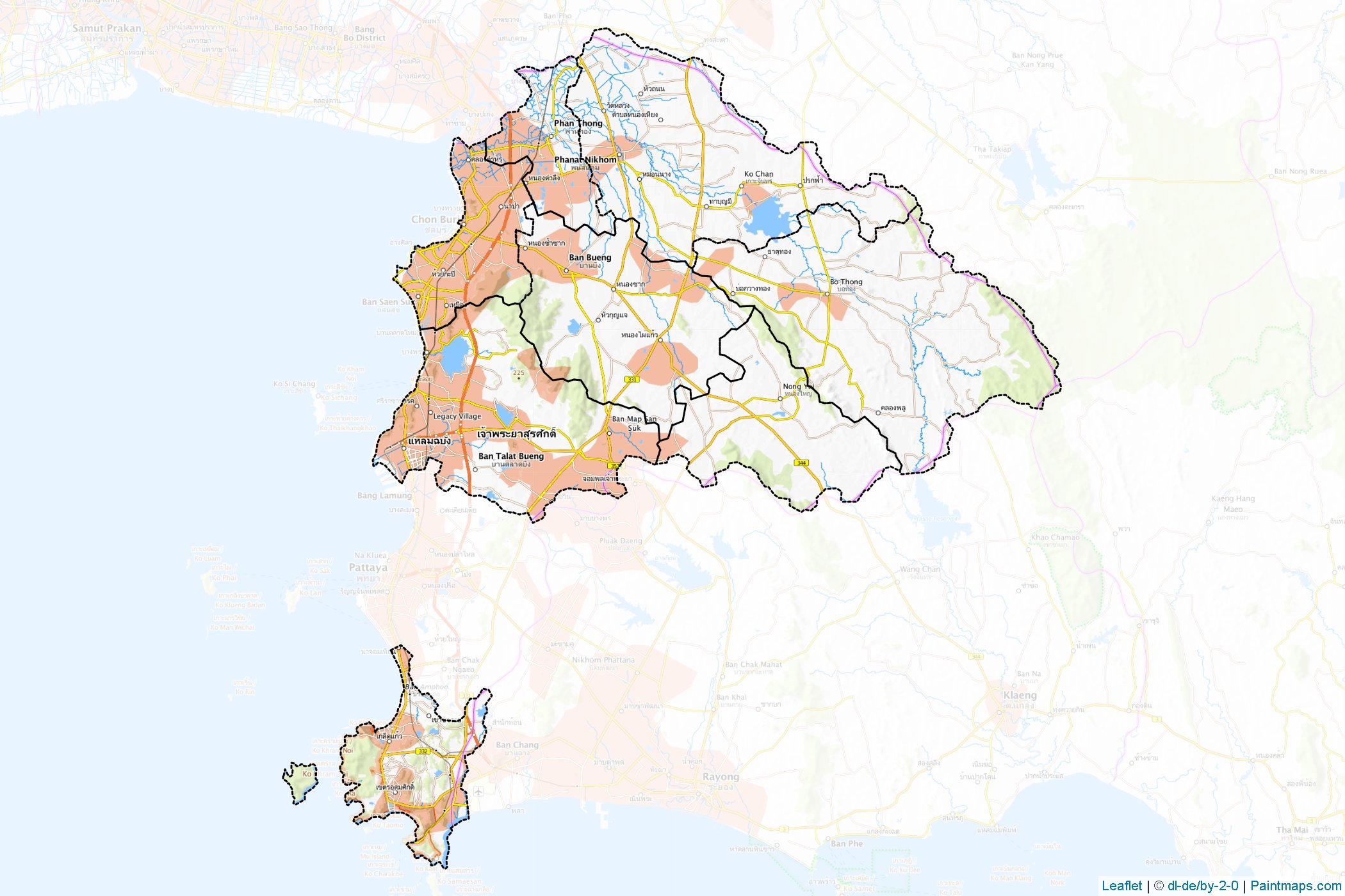 Chonburi (Thailand) Map Cropping Samples-1