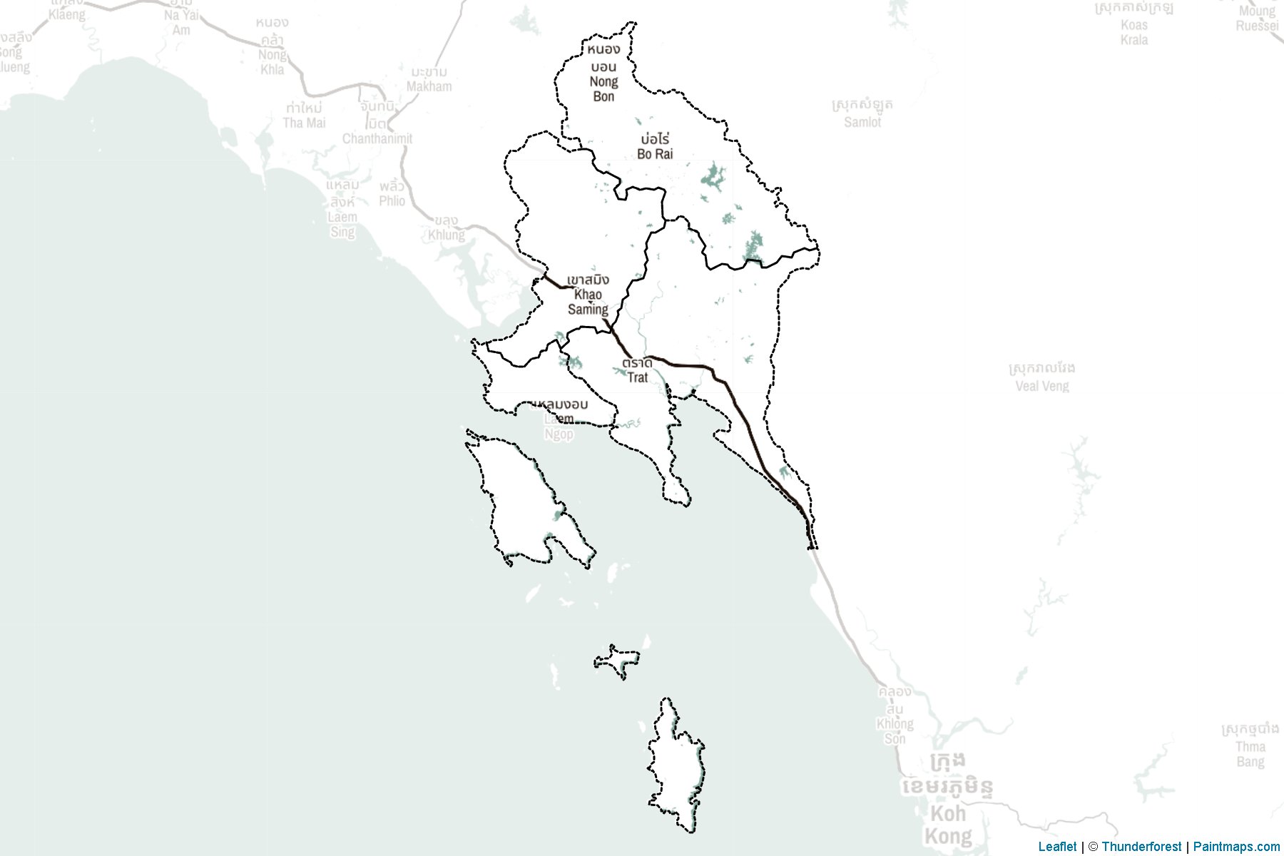 Muestras de recorte de mapas Trat (Tailandia)-2