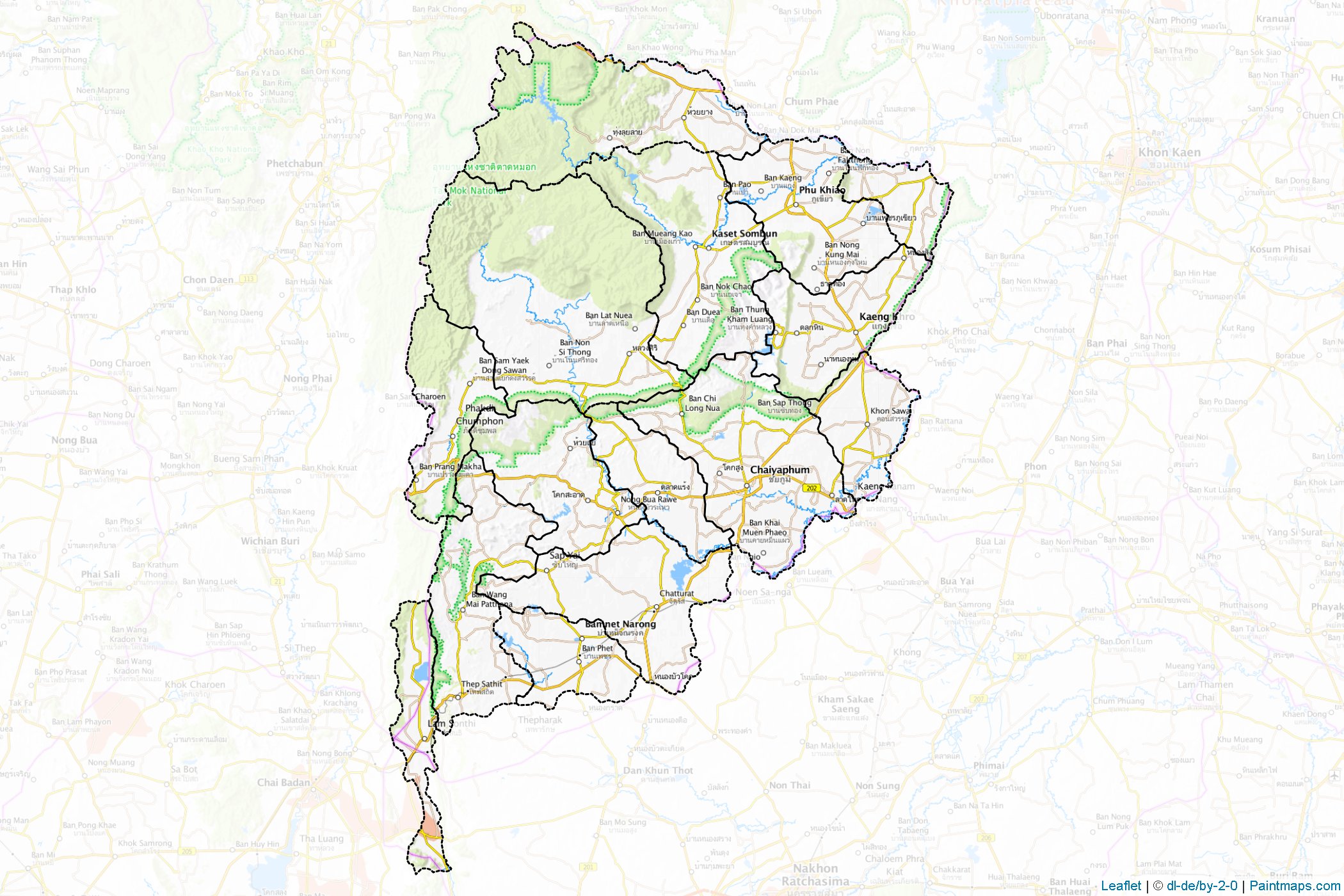 Chaiyaphum (Thailand) Map Cropping Samples-1