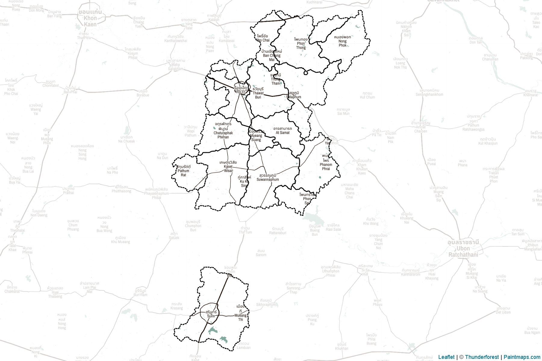 Muestras de recorte de mapas Roi Et (Tailandia)-2