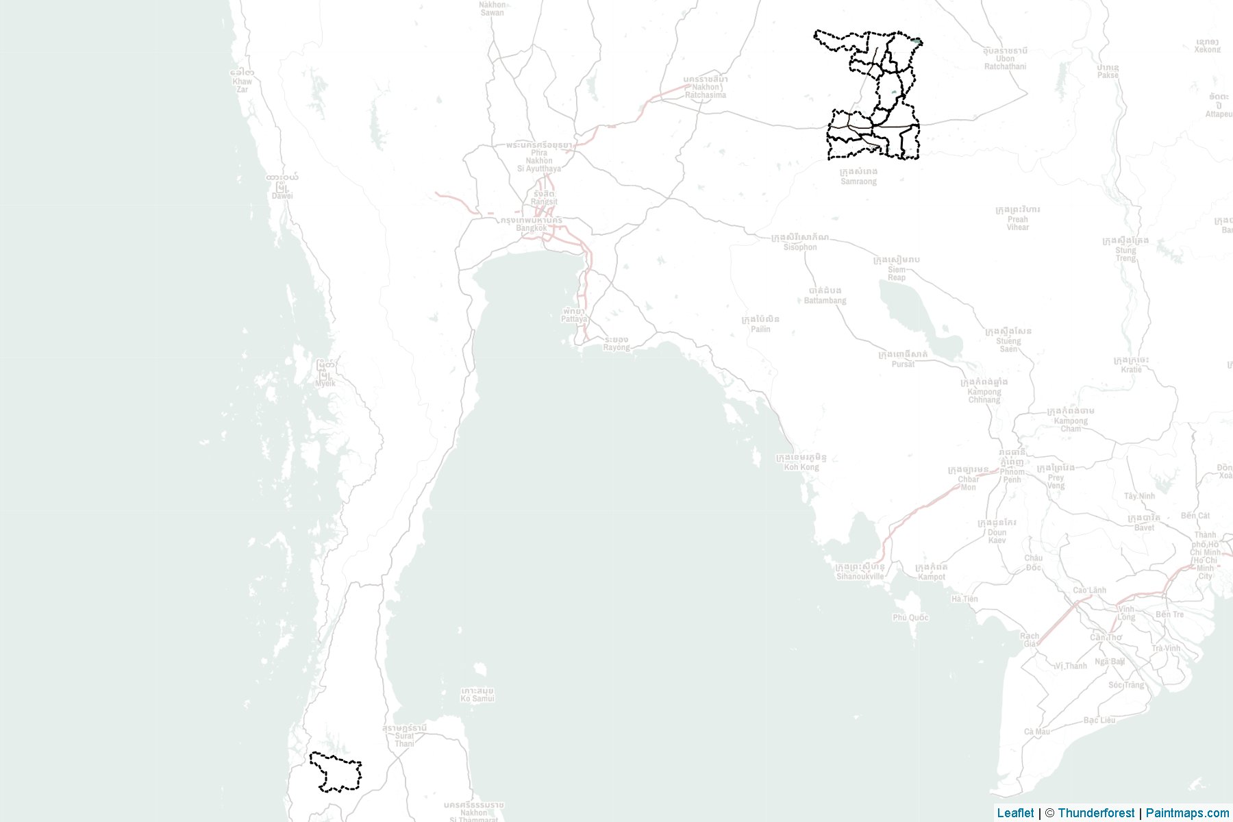 Muestras de recorte de mapas Surin (Tailandia)-2