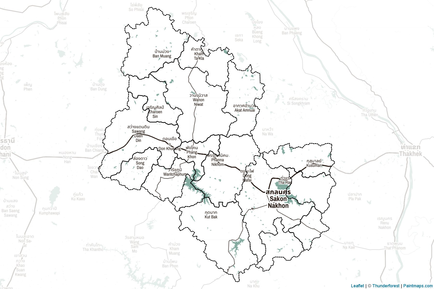 Muestras de recorte de mapas Sakon Nakhon (Tailandia)-2