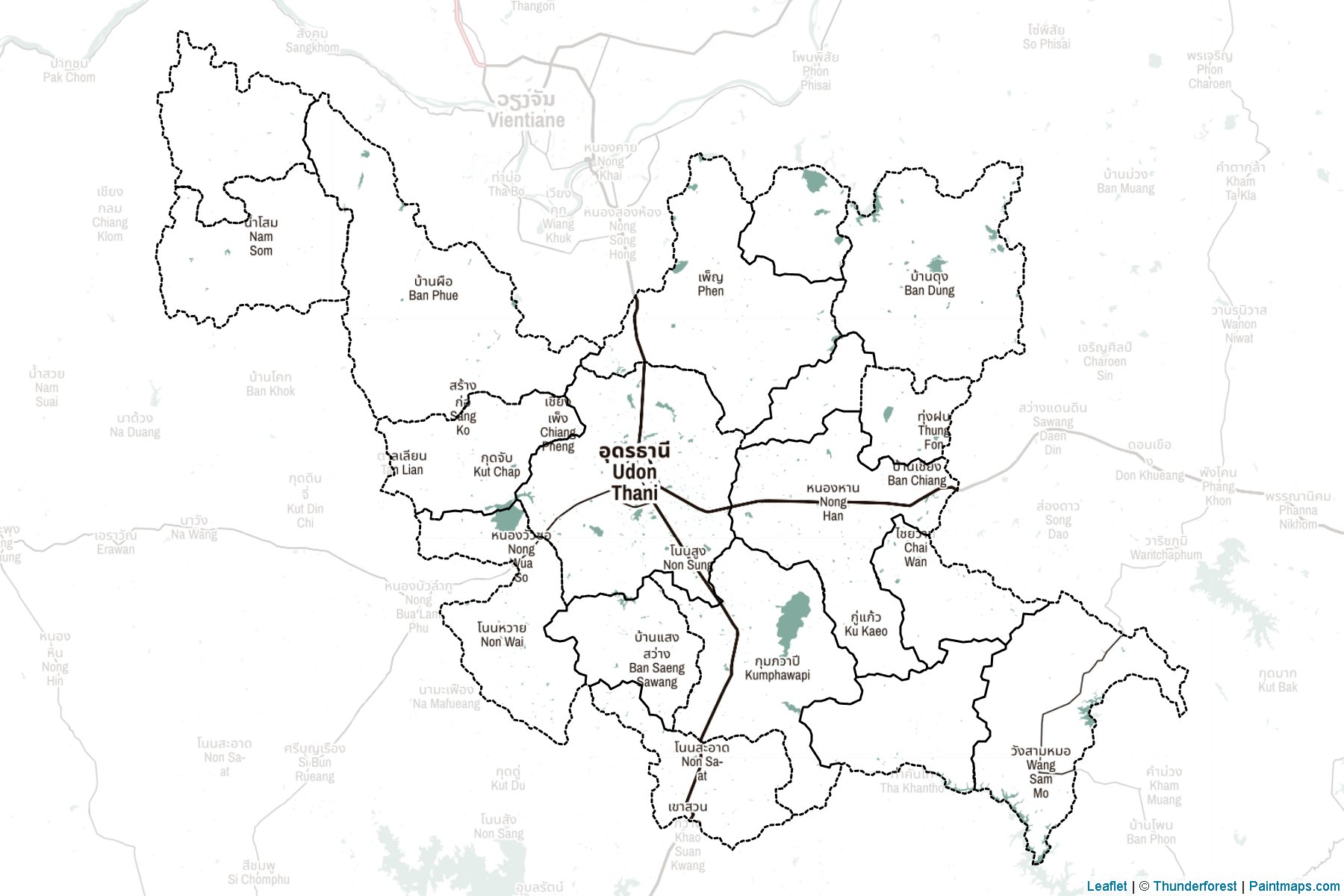 Muestras de recorte de mapas Udon Thani (Tailandia)-2