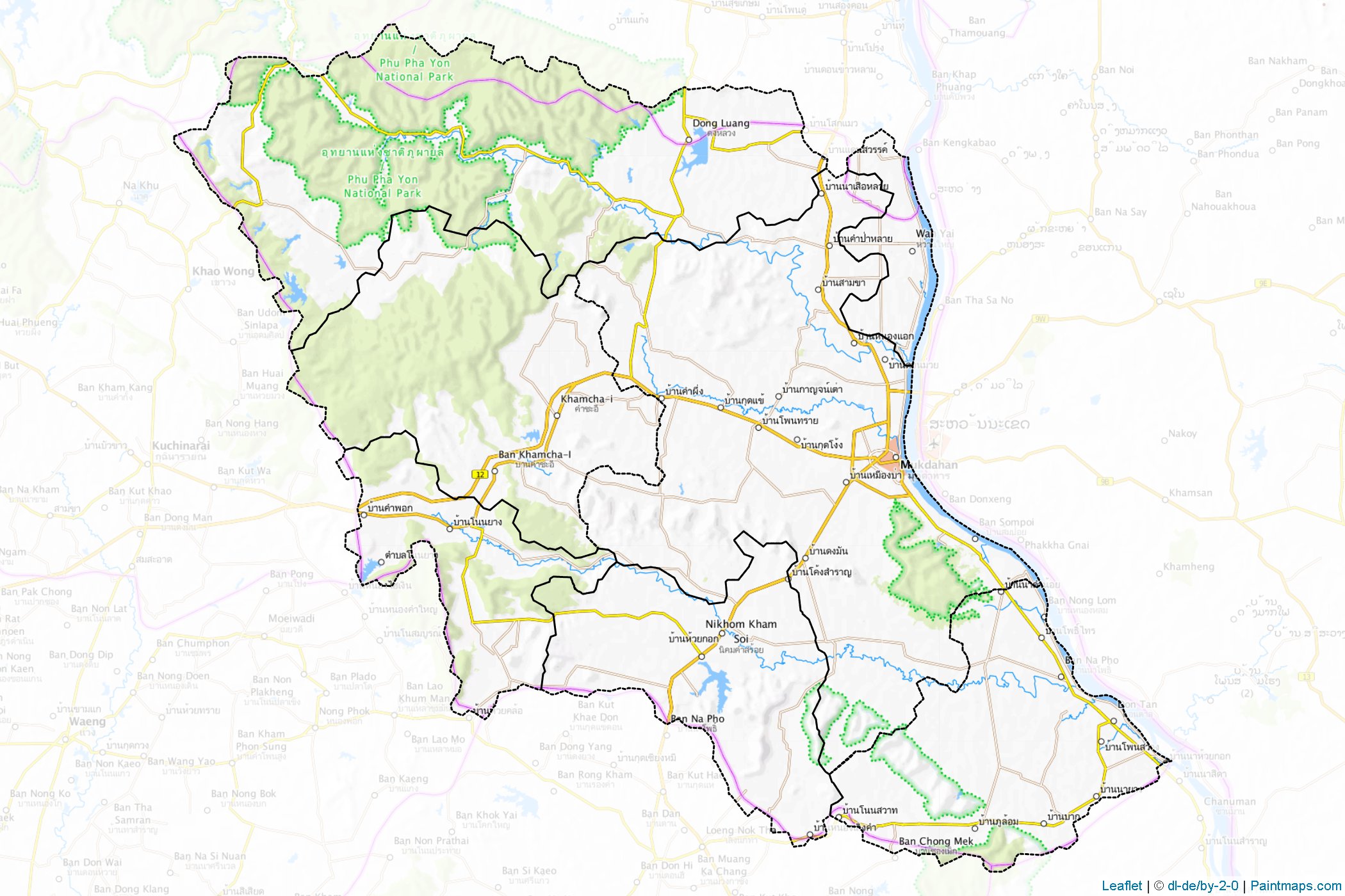 Mukdahan (Thailand) Map Cropping Samples-1