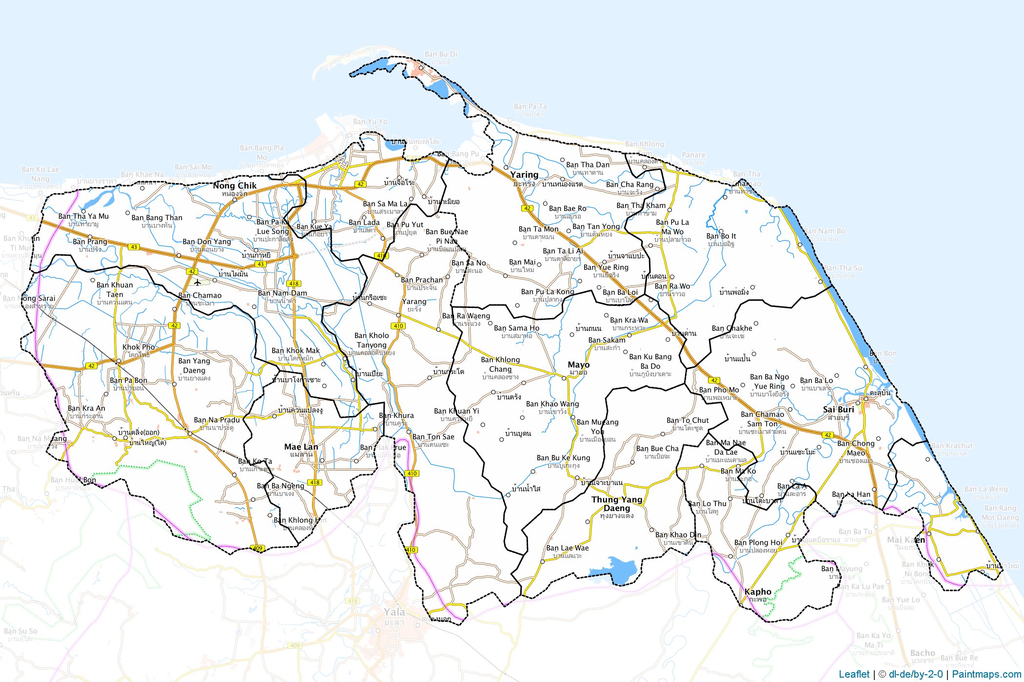 Pattani ili (Tayland) Haritası Örnekleri-1