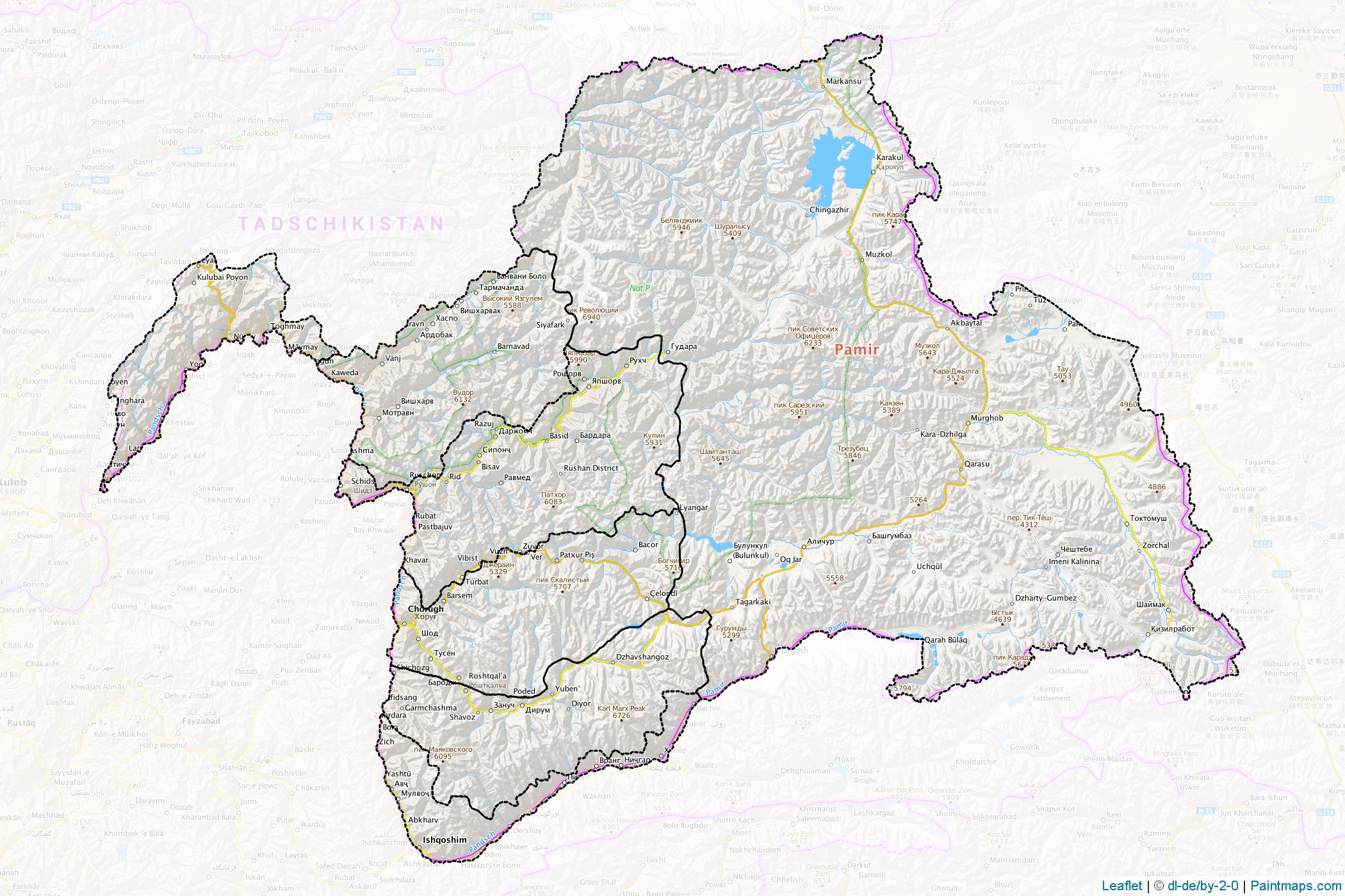 Kuhistoni Badakhshon (Tajikistan) Map Cropping Samples-1