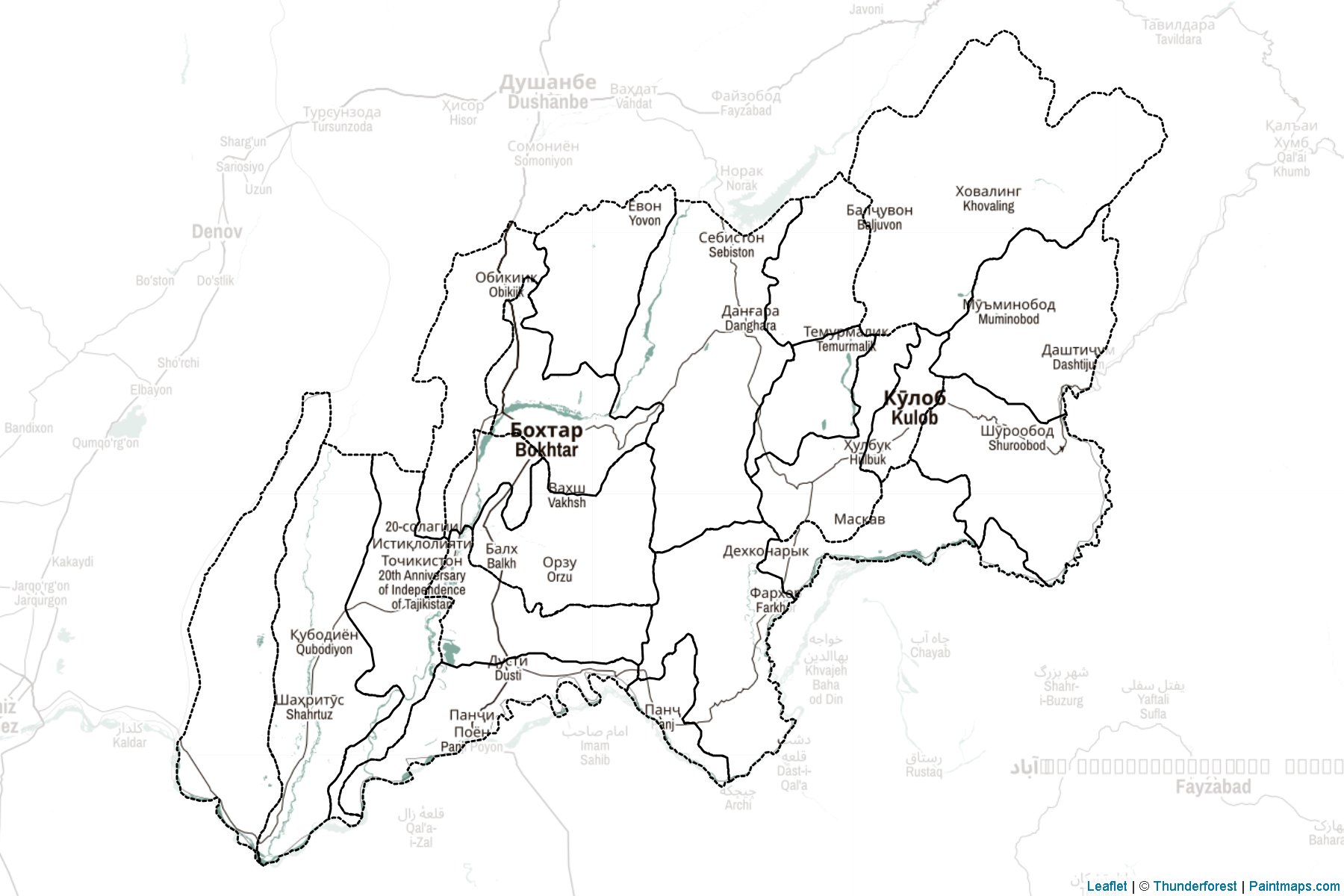 Khatlon (Tajikistan) Map Cropping Samples-2