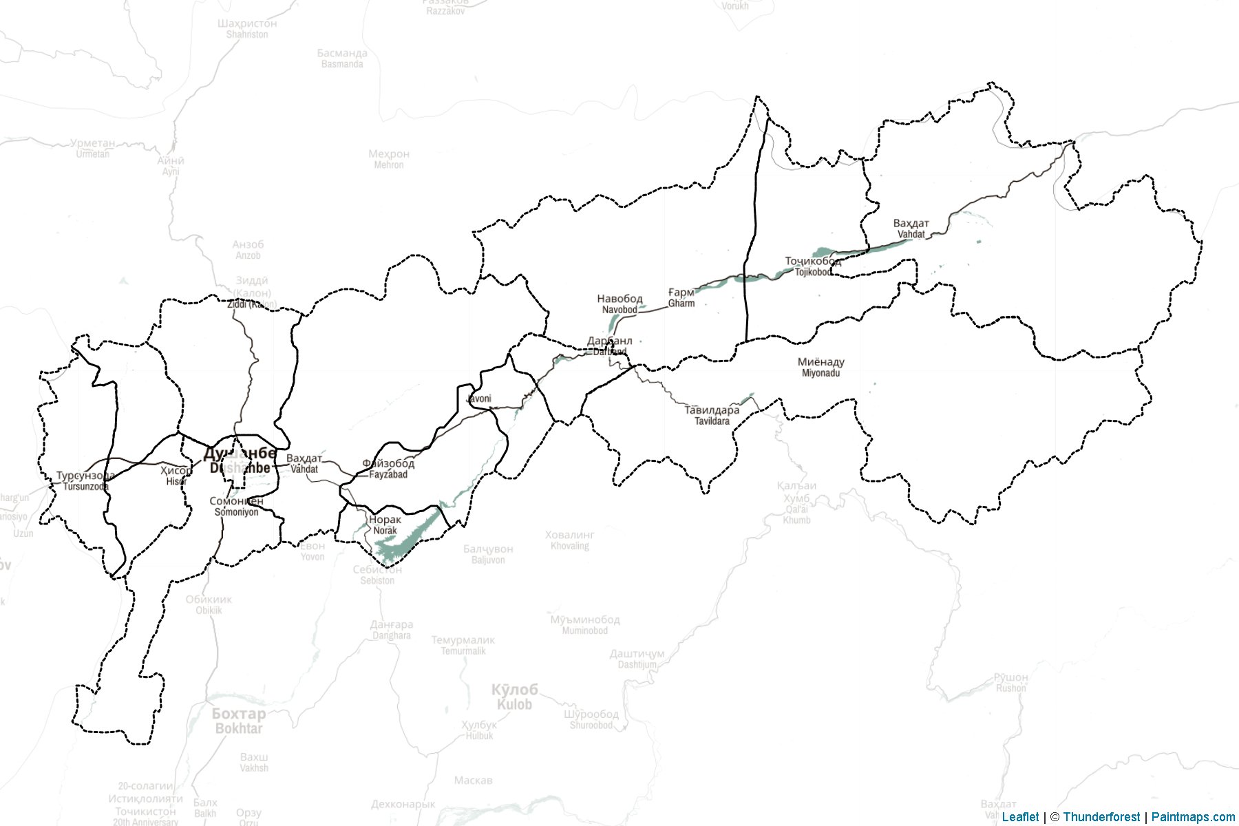 Muestras de recorte de mapas Tadzhikistan Territories (Tayikistán)-2