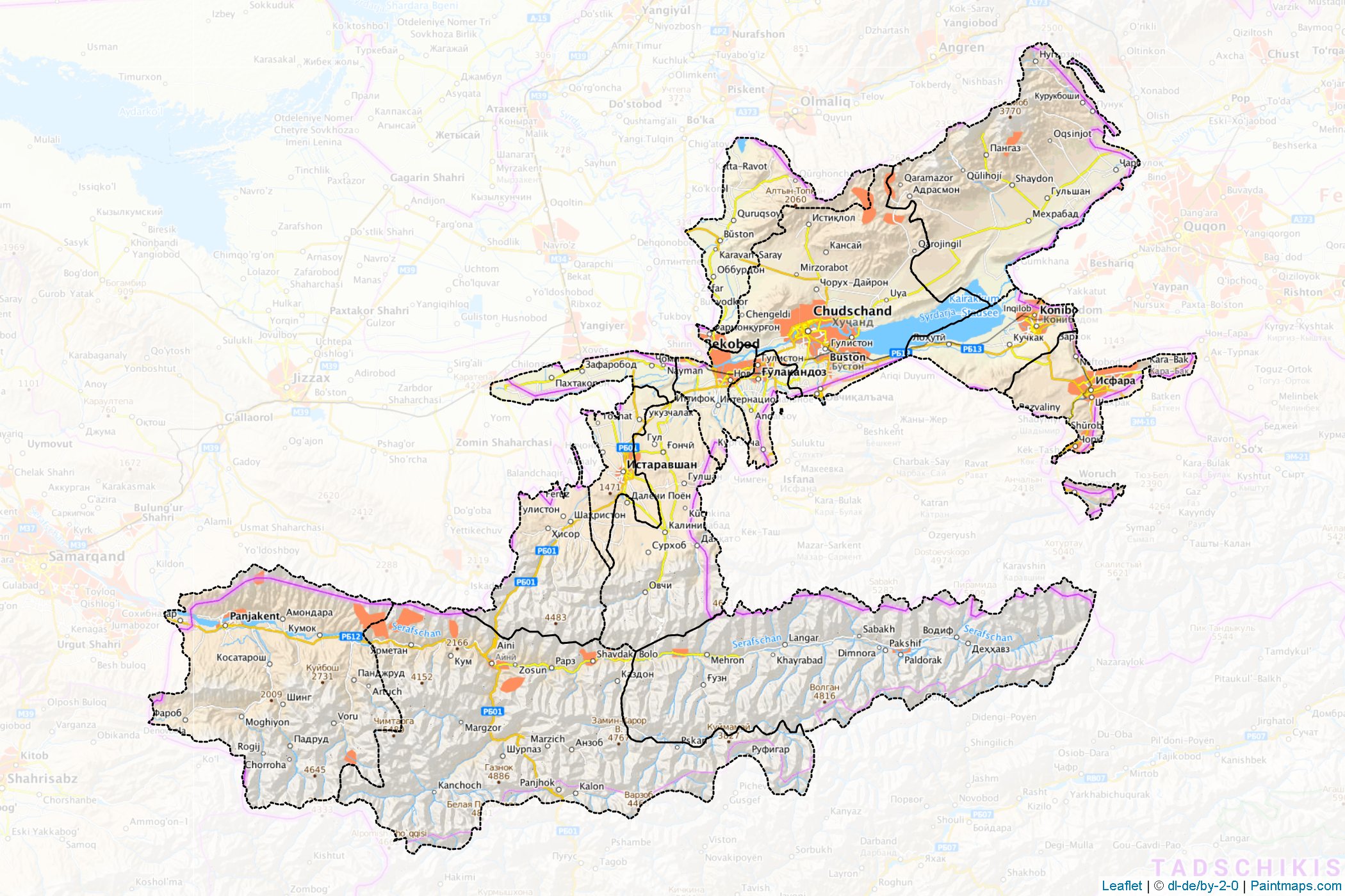 Leninobod (Tajikistan) Map Cropping Samples-1