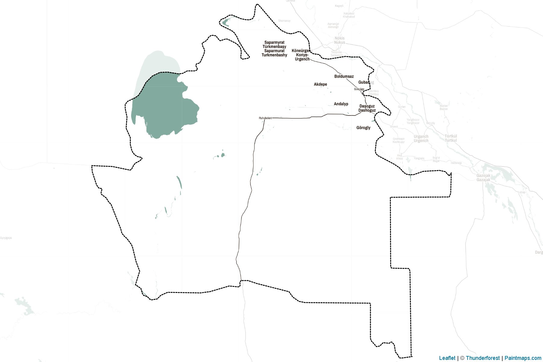 Tashauz (Turkmenistan) Map Cropping Samples-2