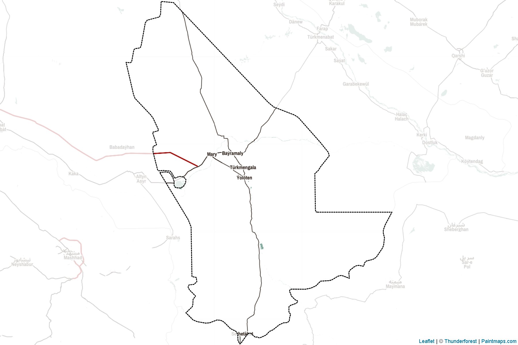Mary vilayeti (Türkmenistan) Haritası Örnekleri-2