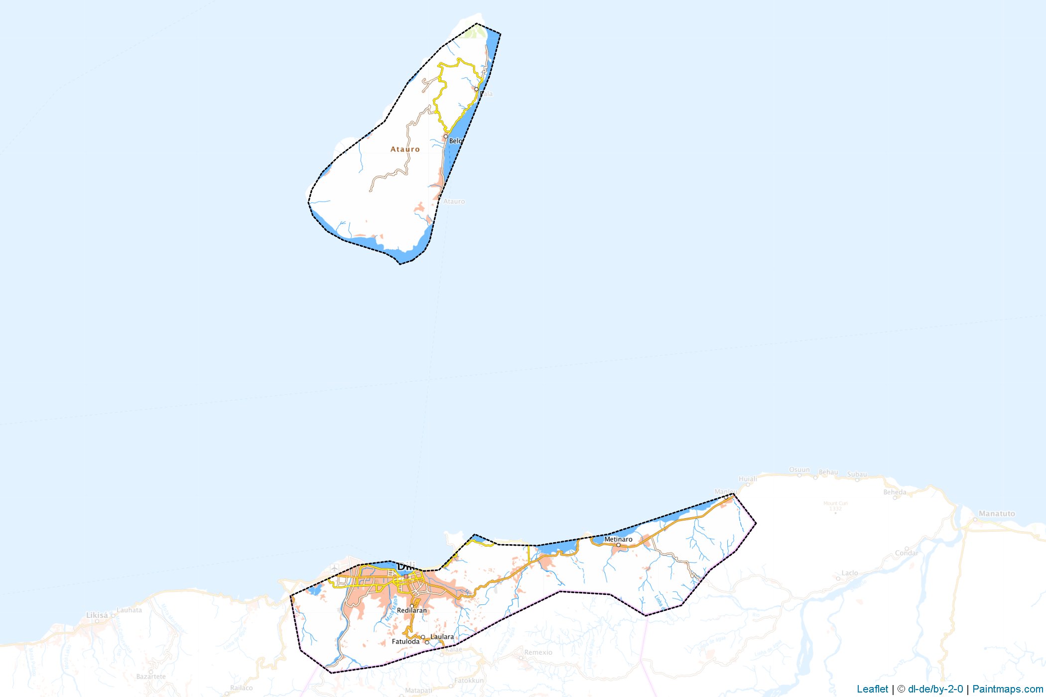 Muestras de recorte de mapas Dili (Timor Oriental)-1