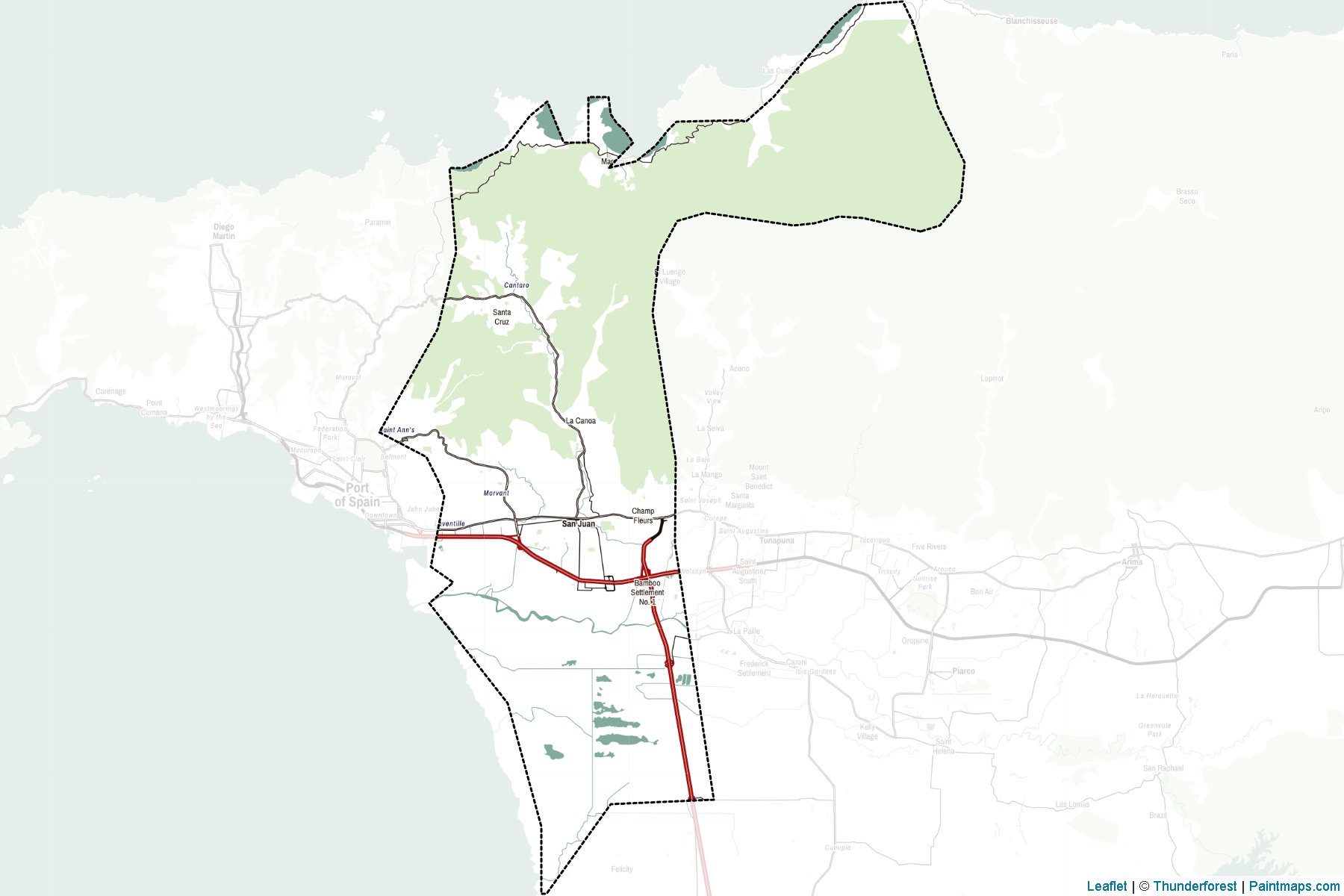 Muestras de recorte de mapas San Juan-Laventille (Trinidad y Tobago)-2