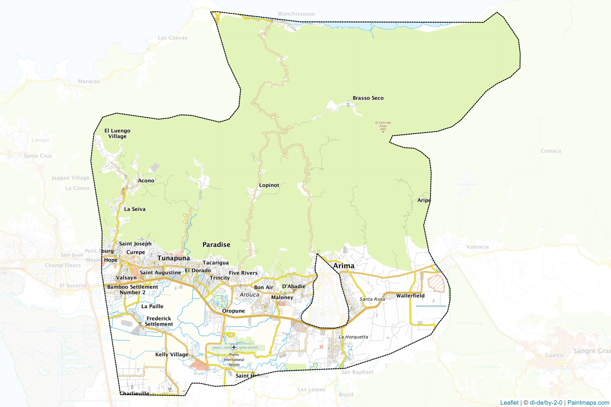 Tanapuna-Piarco (Trinidad and Tobago) Map Cropping Samples-1