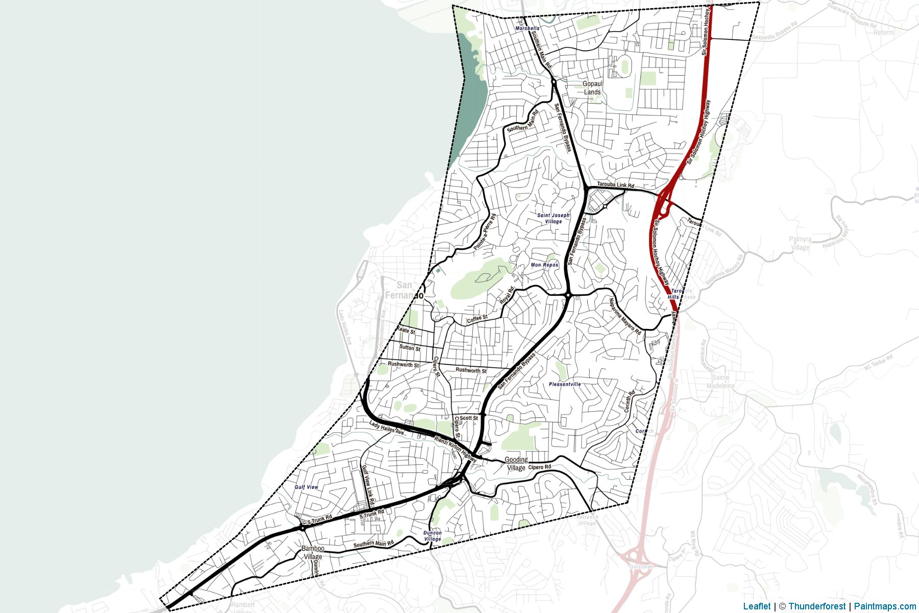 Muestras de recorte de mapas San Fernando (Trinidad y Tobago)-2