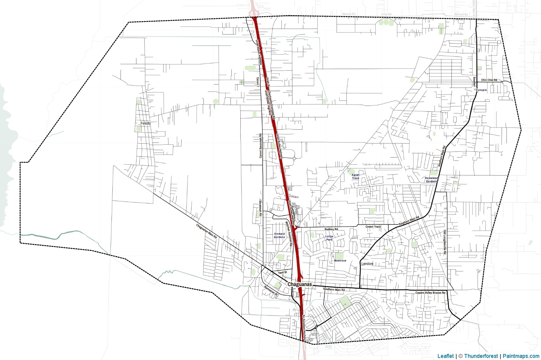 Chaguanas (Trinidad and Tobago) Map Cropping Samples-2