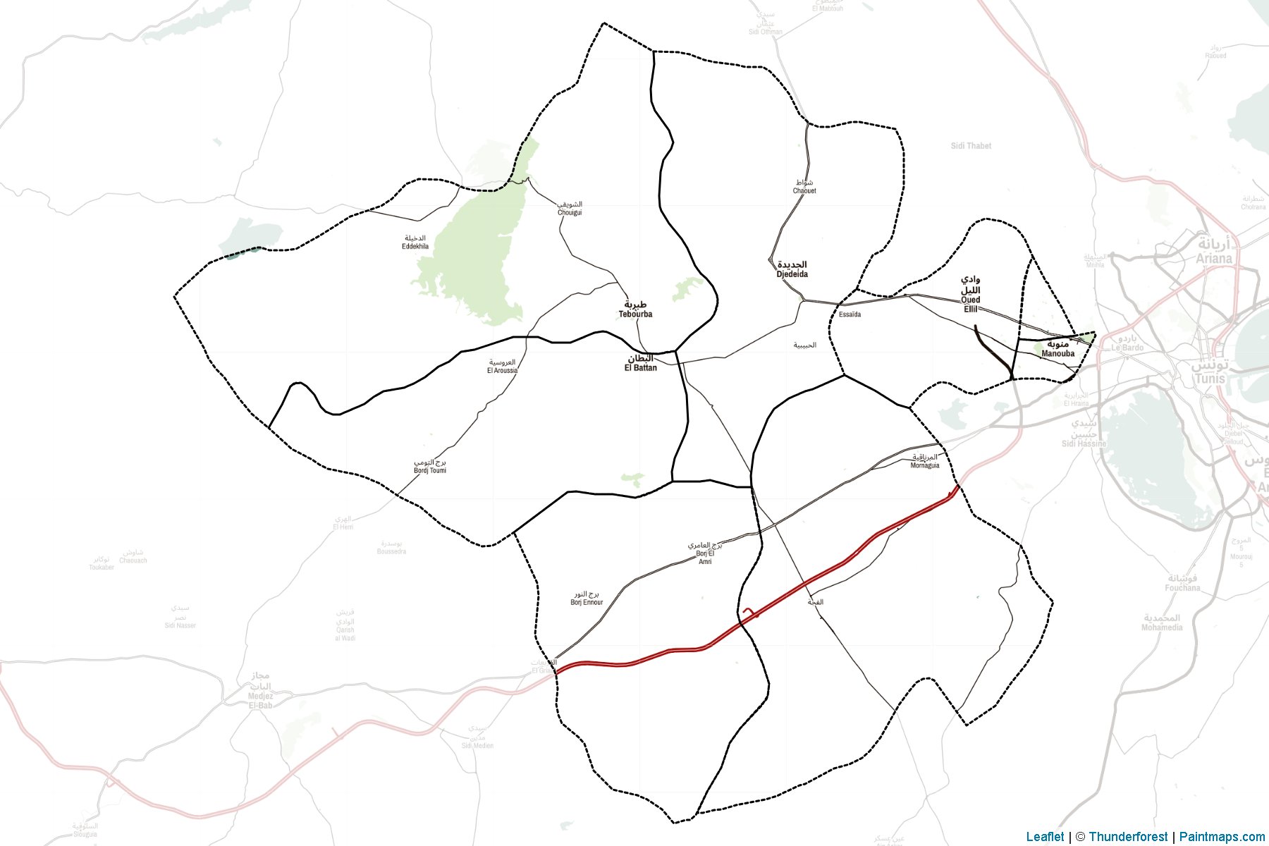 Manubah (Tunisia) Map Cropping Samples-2