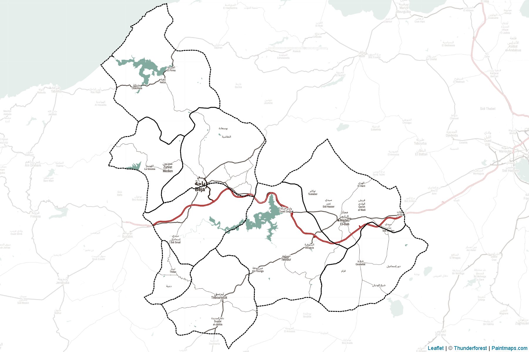 Muestras de recorte de mapas Béja (Túnez)-2