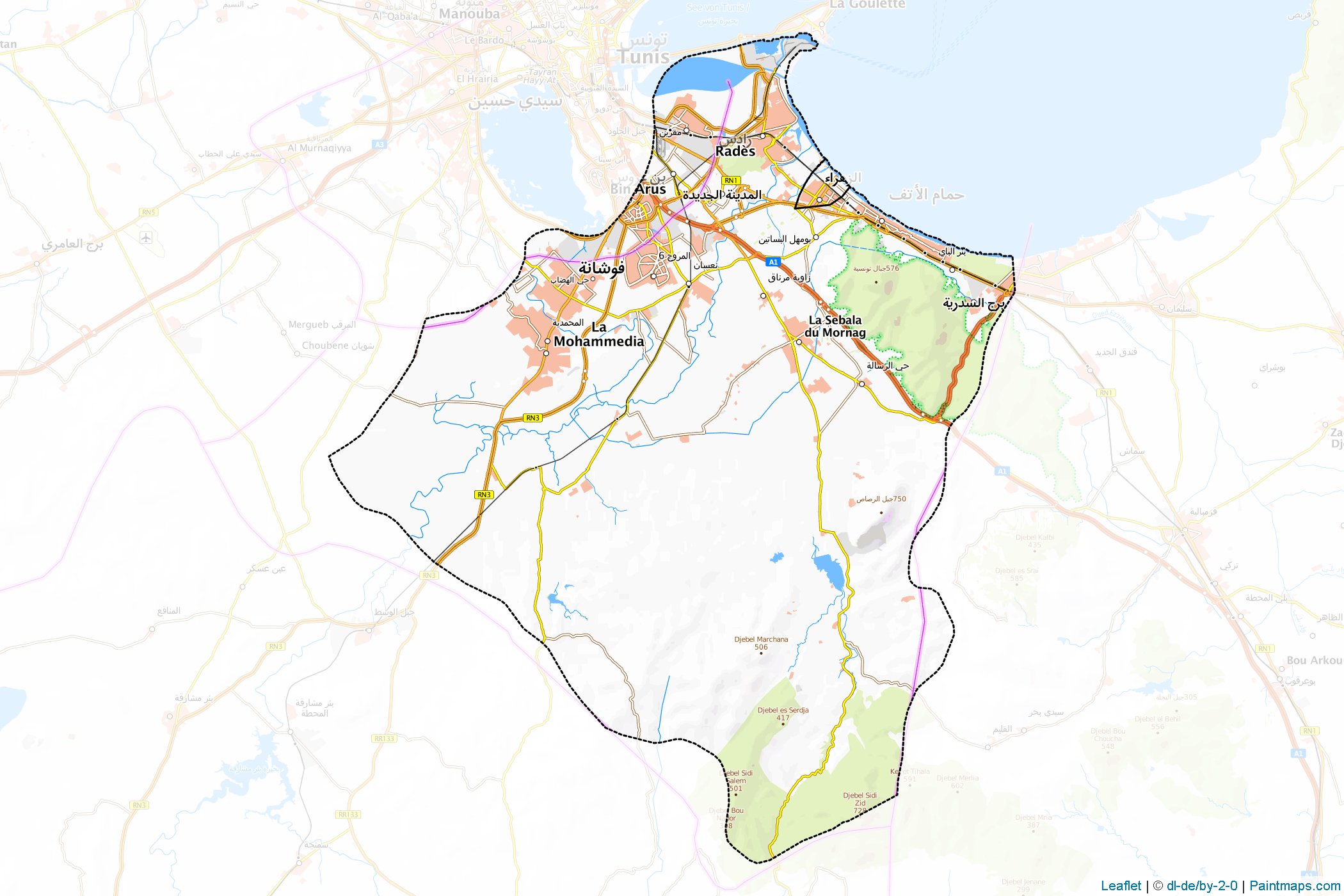 Ben Arous (Tunisia) Map Cropping Samples-1