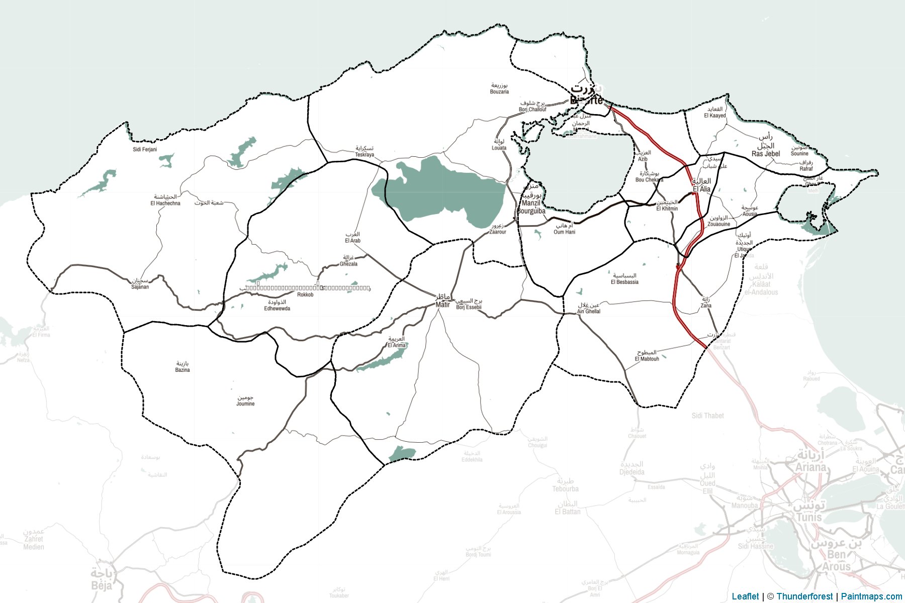 Binzert ili (Tunus) Haritası Örnekleri-2