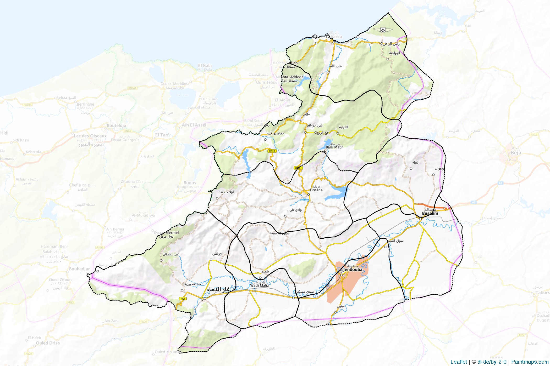 Jendouba (Tunisia) Map Cropping Samples-1