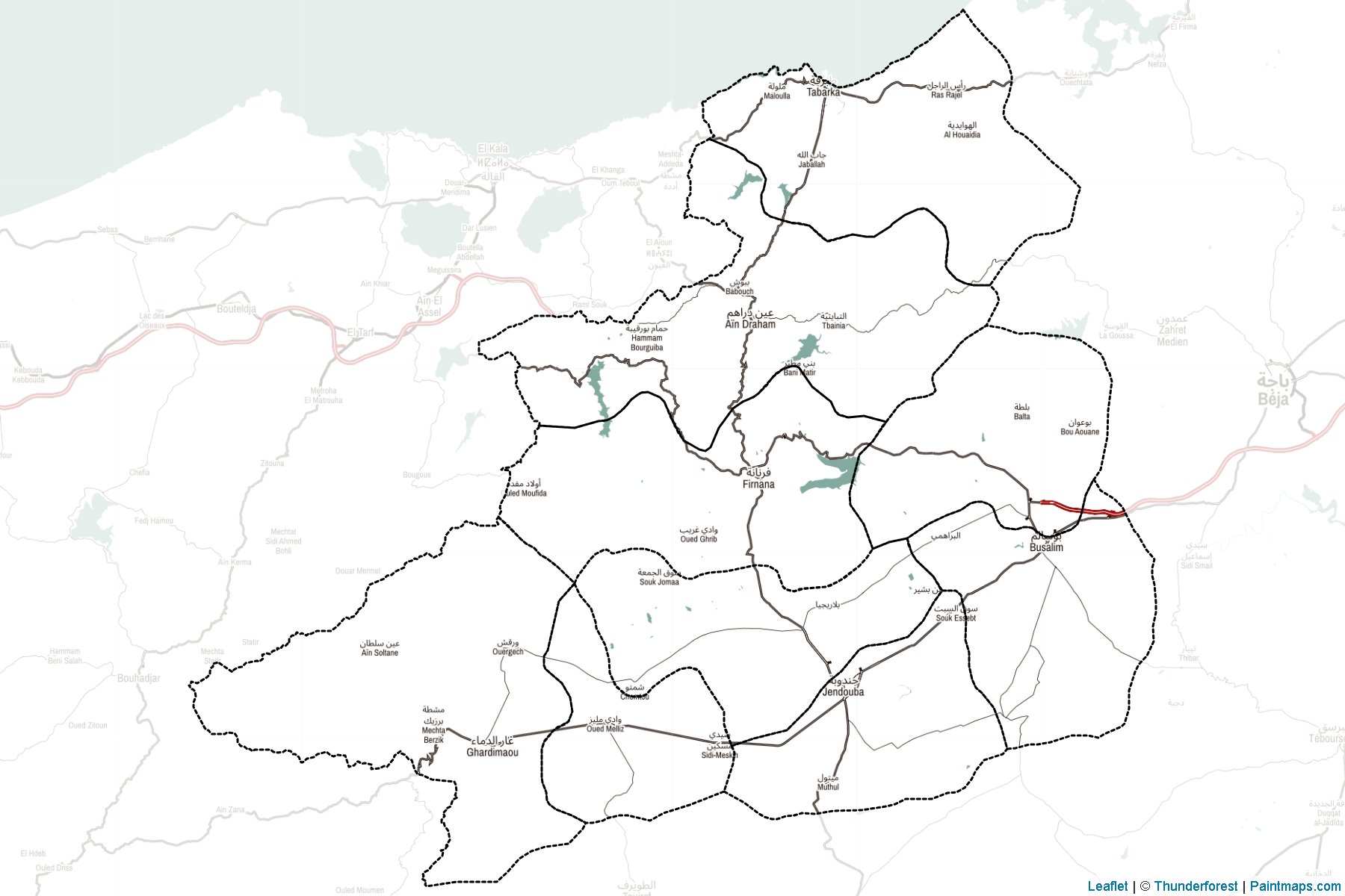 Jendouba (Tunisia) Map Cropping Samples-2