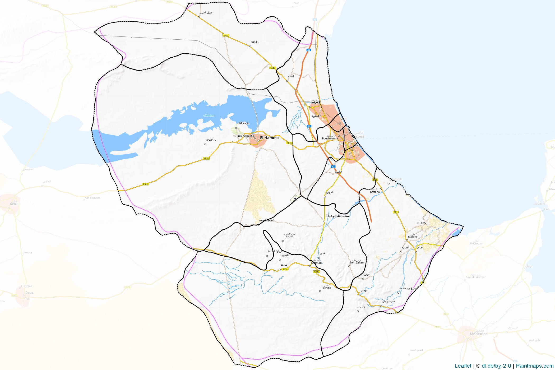 Muestras de recorte de mapas Gabès (Túnez)-1