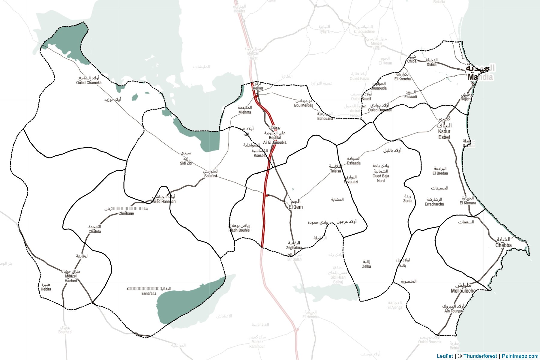 Mahdia (Tunisia) Map Cropping Samples-2