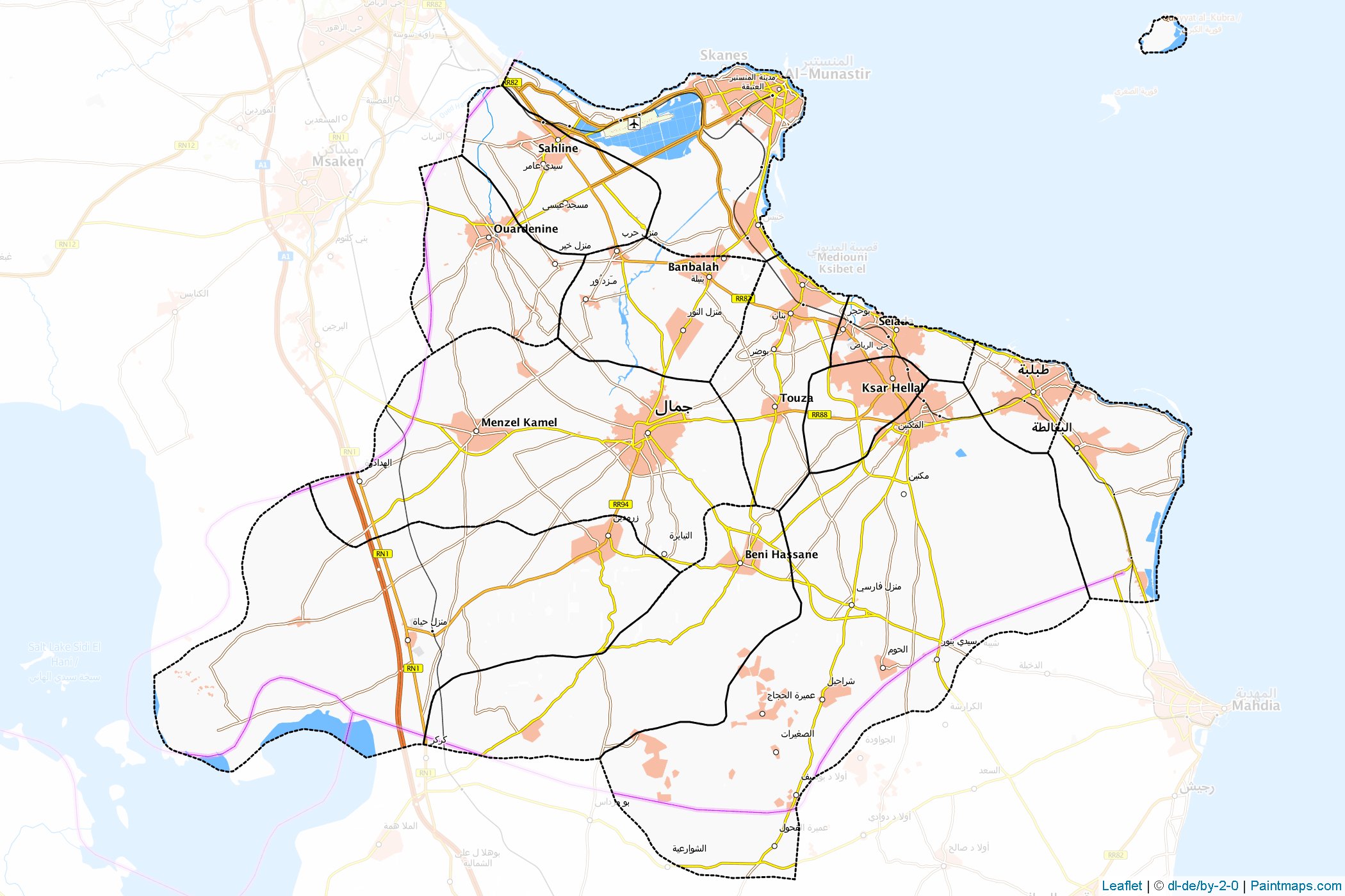 Monastir (Tunisia) Map Cropping Samples-1