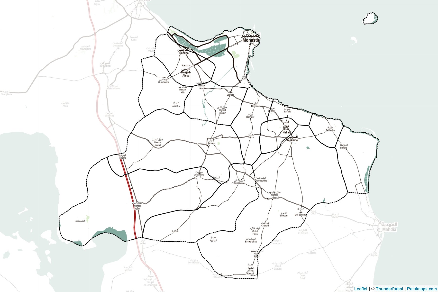 Monastir (Tunisia) Map Cropping Samples-2