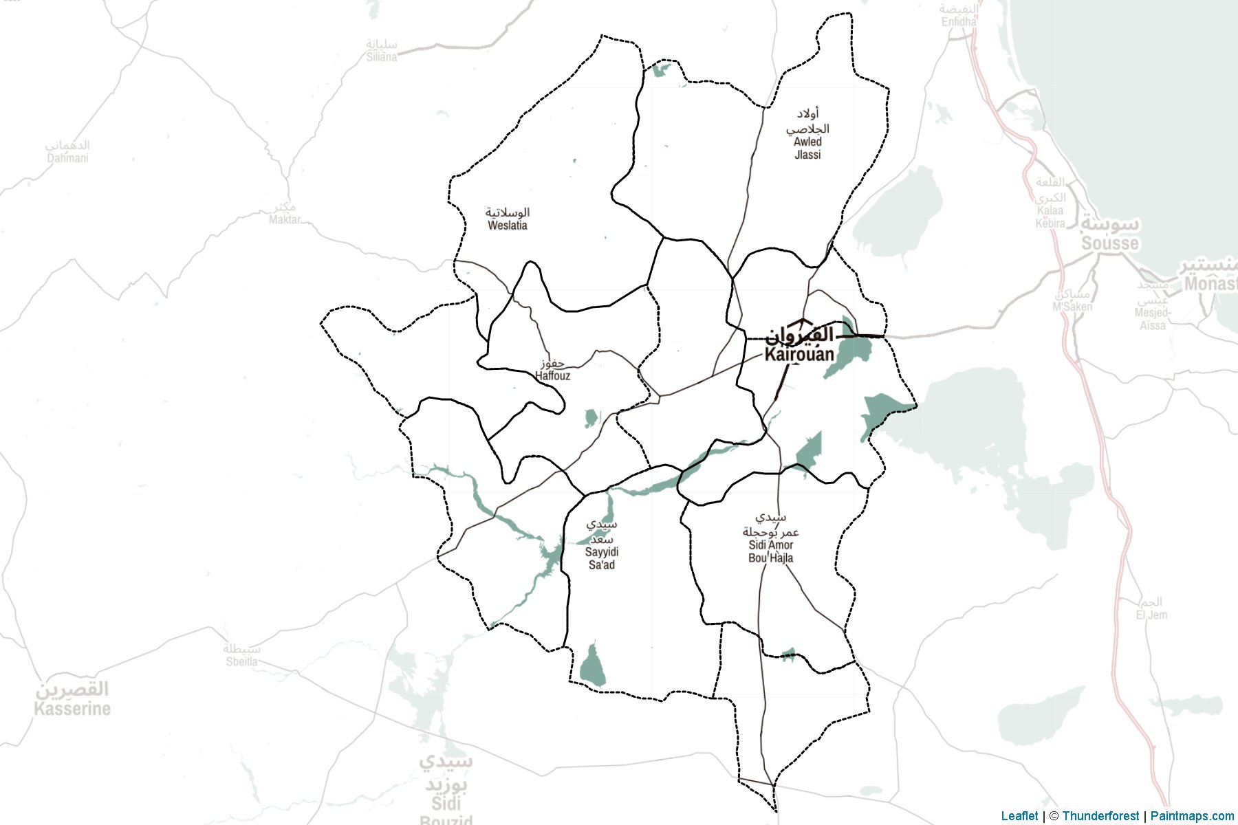 Muestras de recorte de mapas Kairouan (Túnez)-2