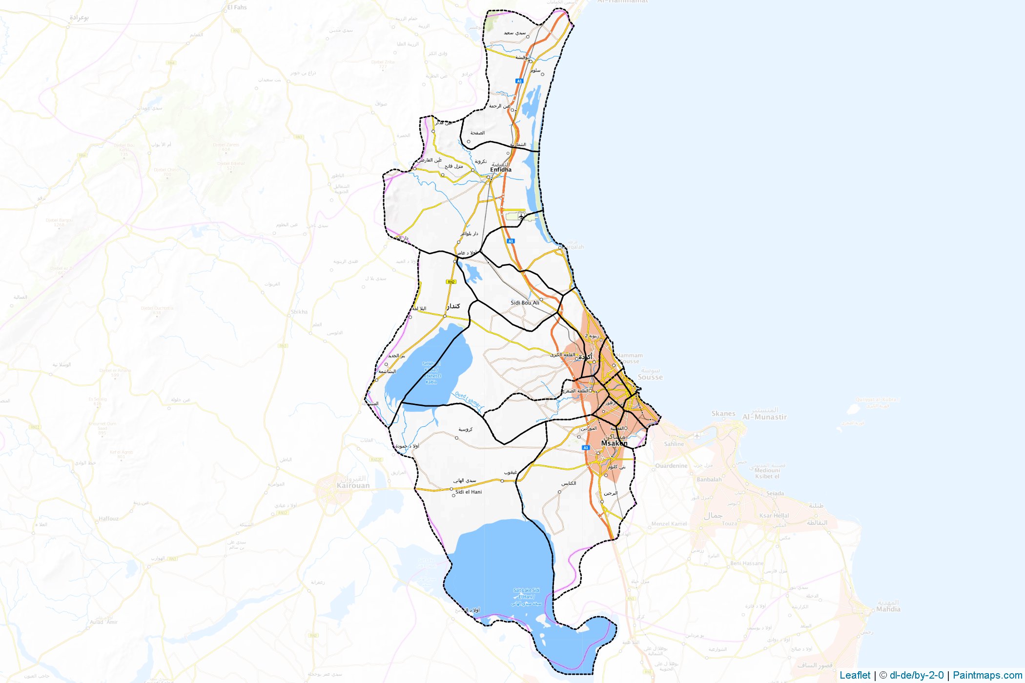 Muestras de recorte de mapas Sousse (Túnez)-1